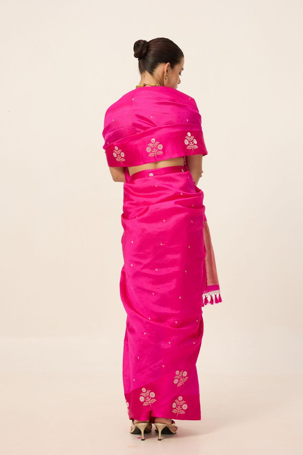 Hot Pink Silk Saree