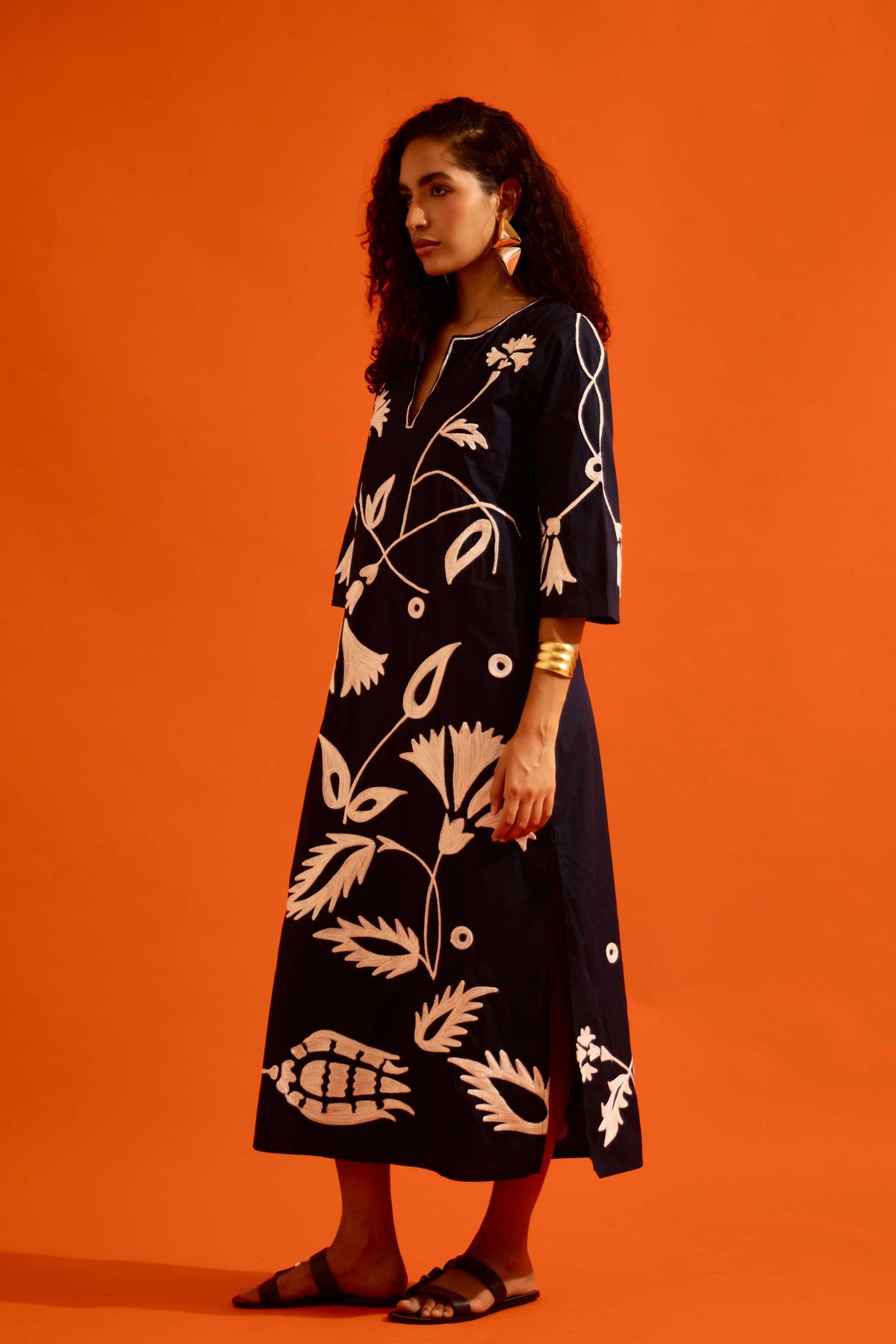 Black Cotton Maxi Dress