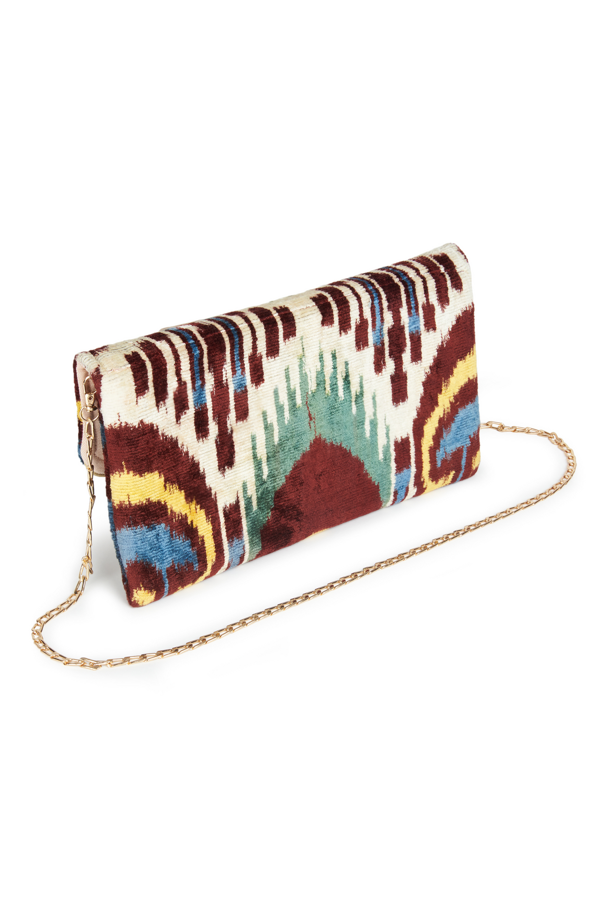 Velvet Silk Fold Over Clutch