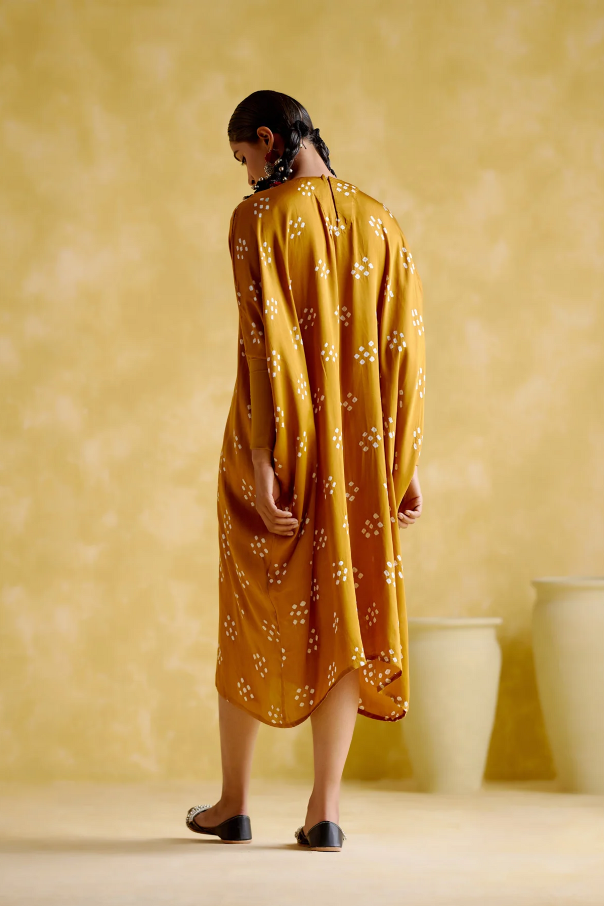 Annapoorna Yellow Bandhini Kaftan