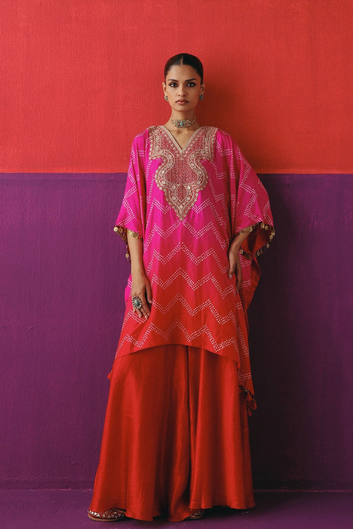Zigzag Kaftan Sharara Set