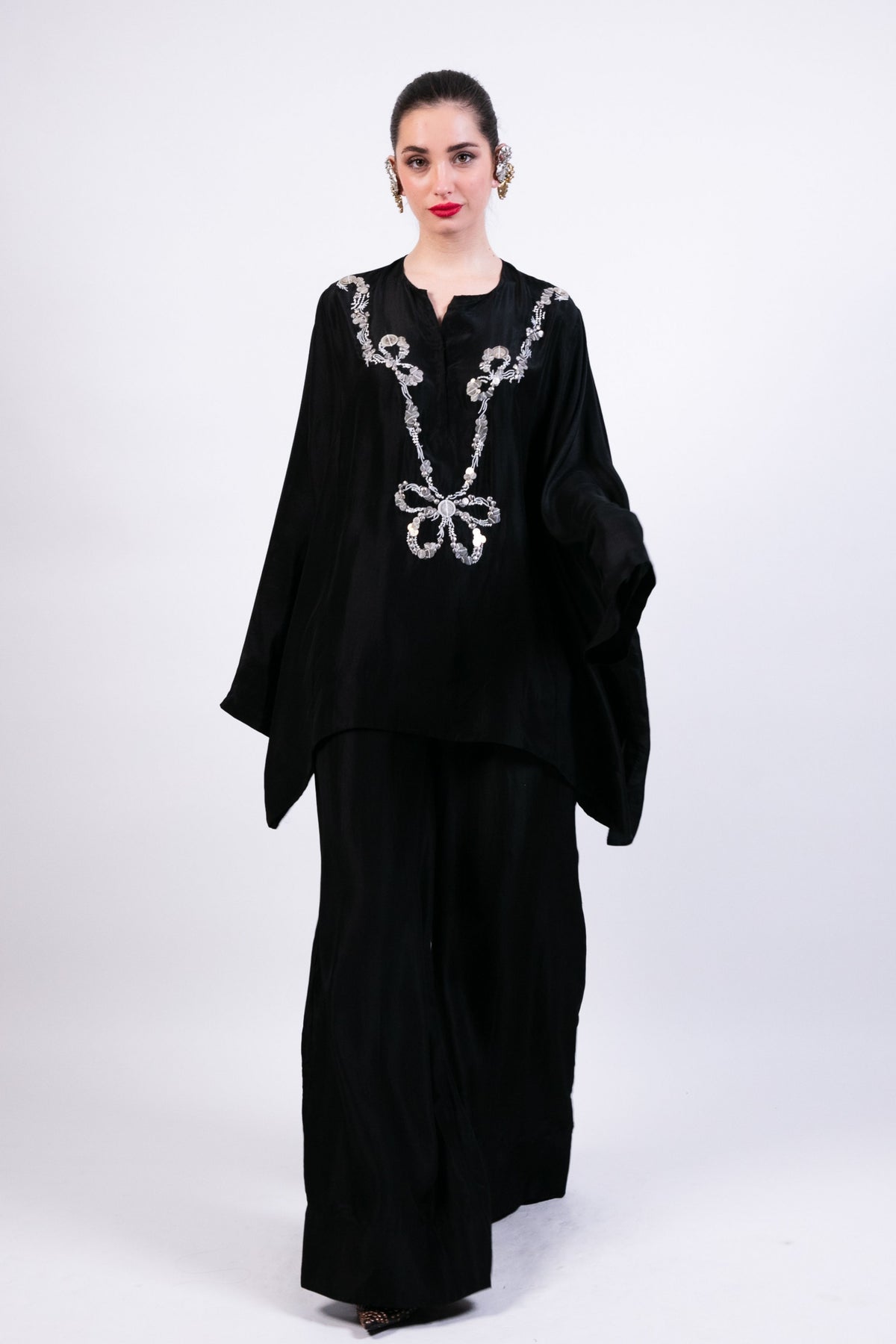 Short Boxy Black Tunic Set