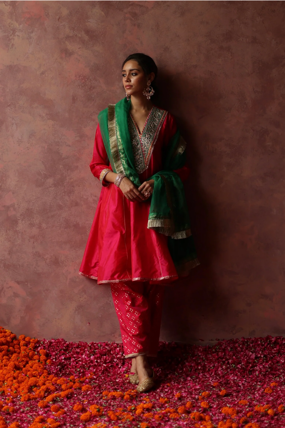 Berry Green Rumi Kurta Set