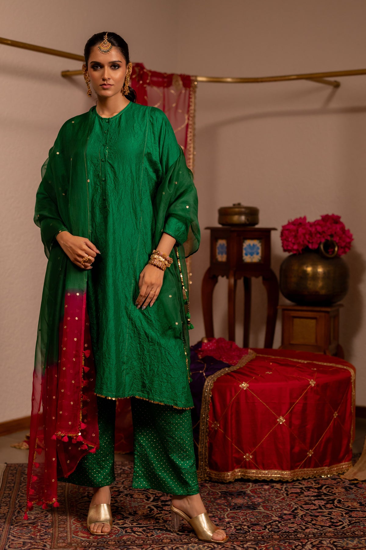 Organza Side Colour  Dupatta