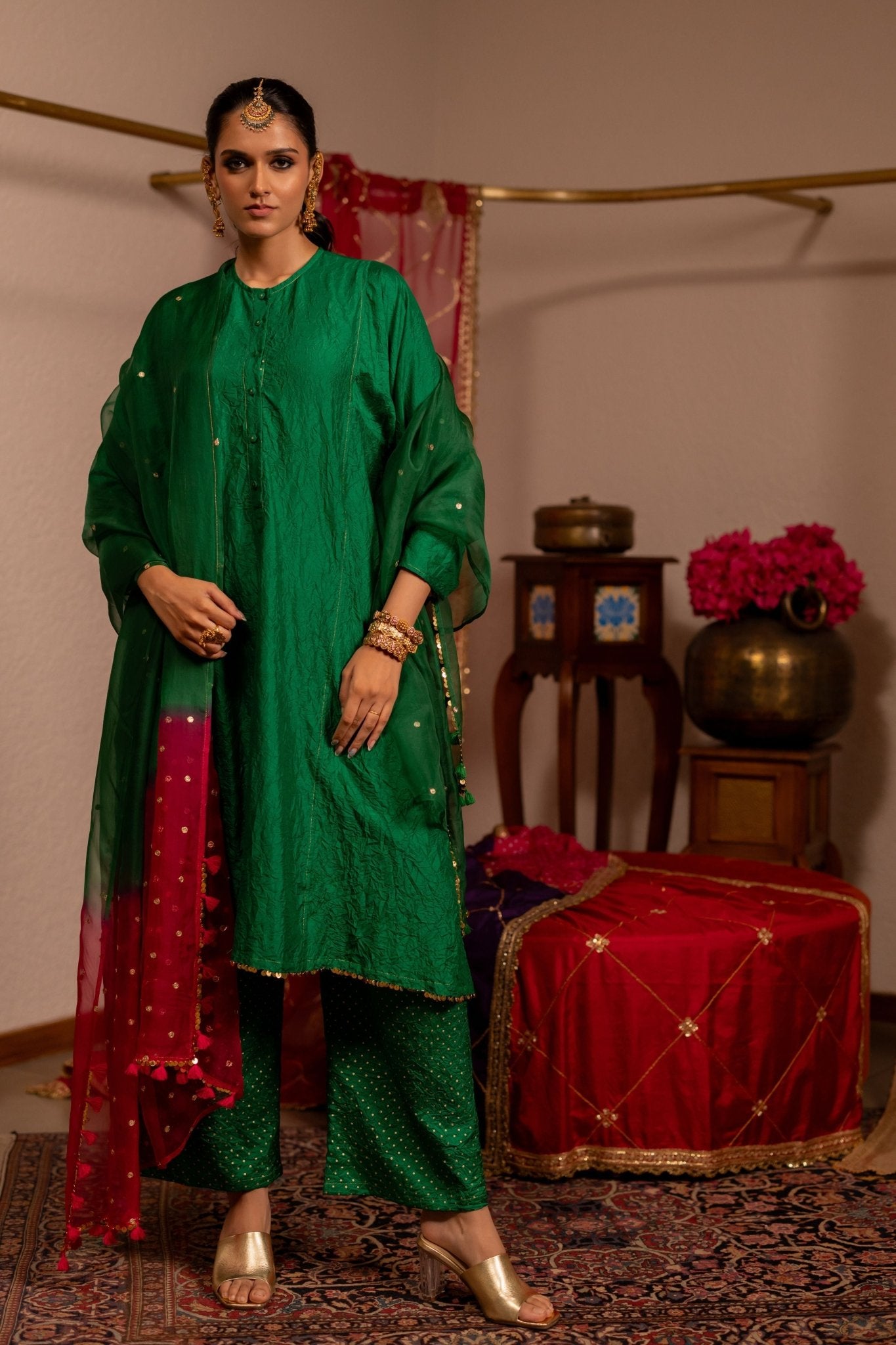 Organza Side Colour Dupatta - Pooja & Keyur - Elahe