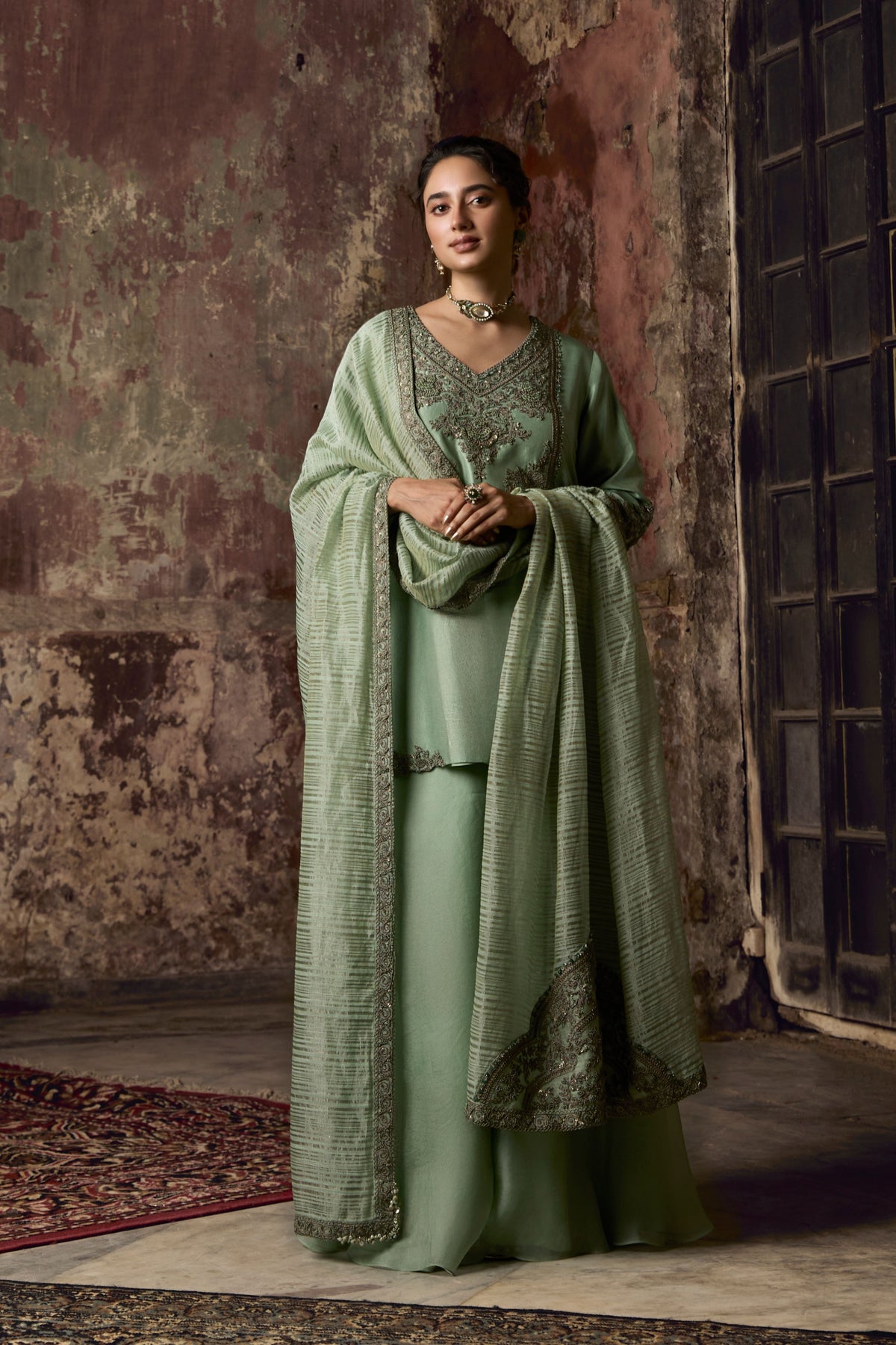 Aqua Sharara Set