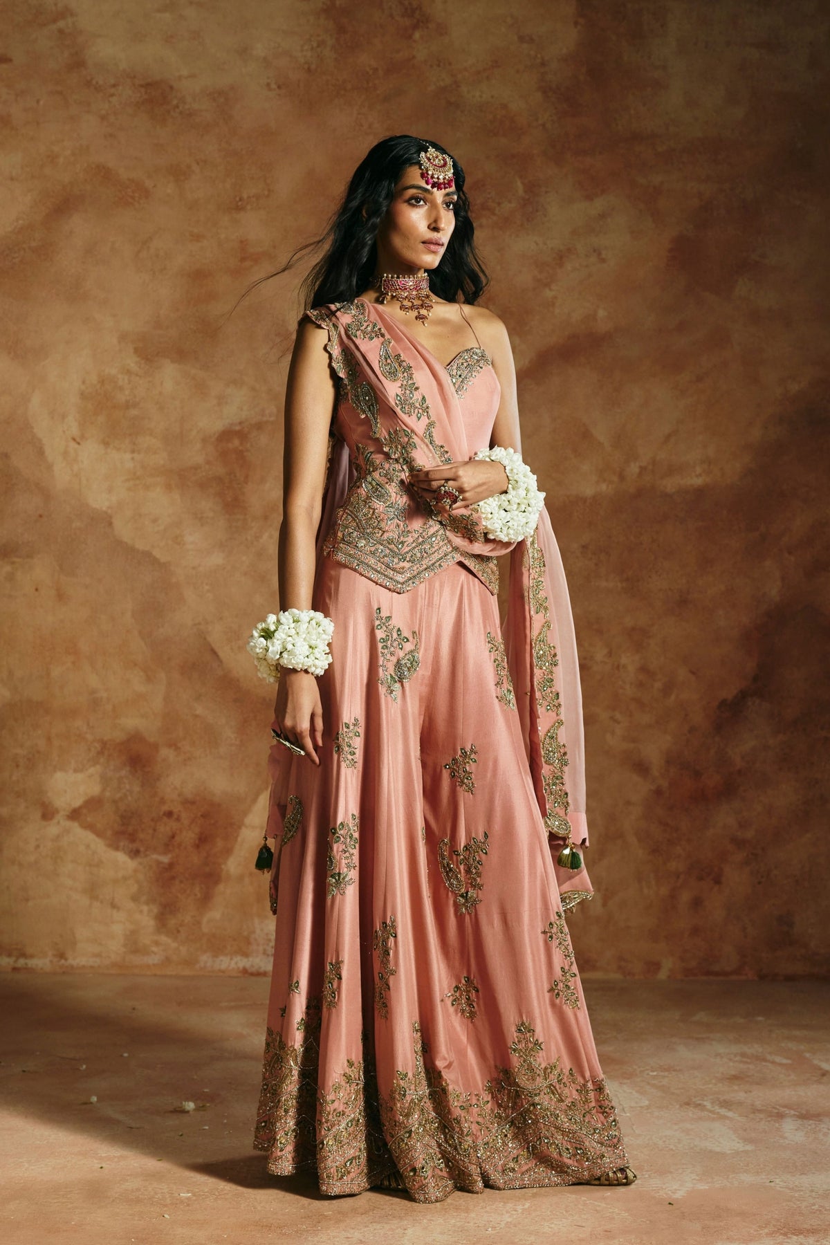 Onion Sindh Zardozi Sharara Set