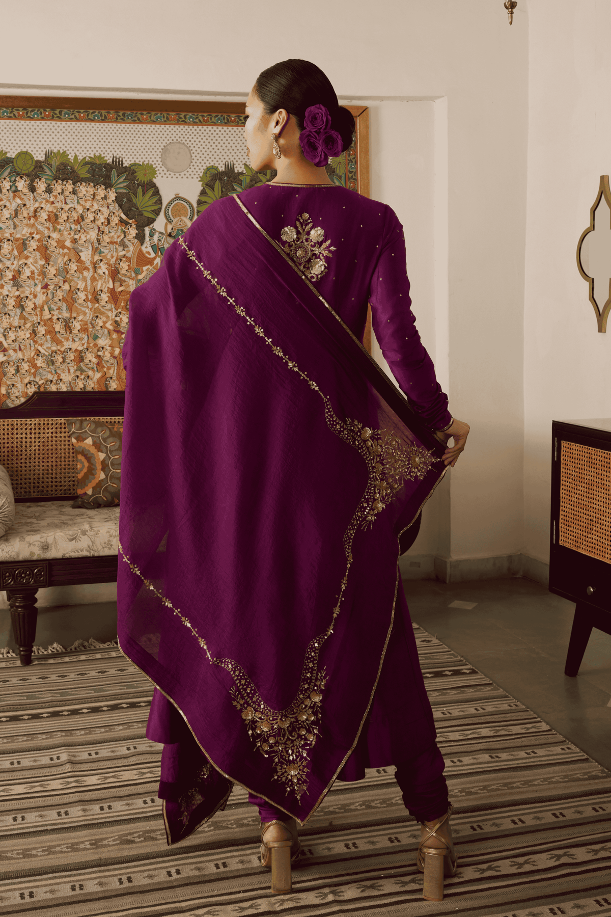 Purple Anarkali Set