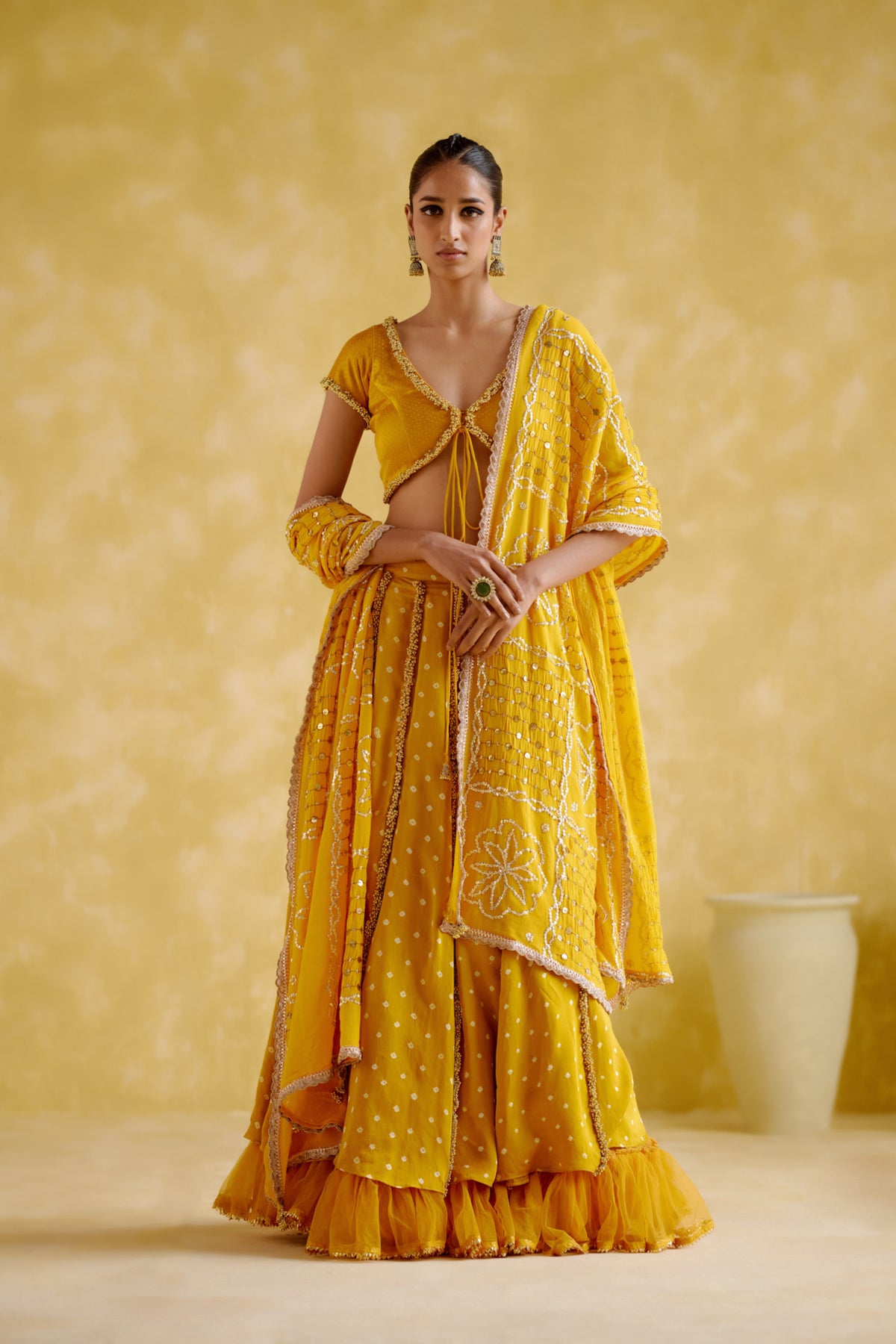 Aparna Yellow Lehenga Set