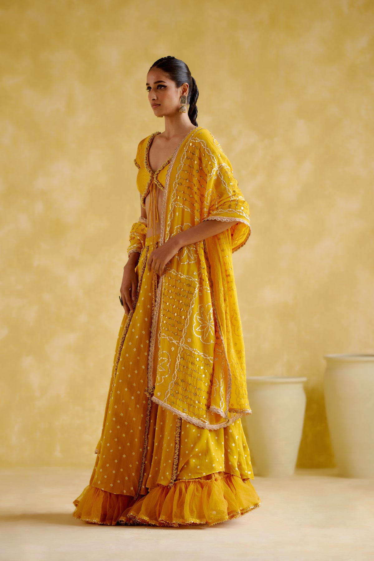 Aparna Yellow Lehenga Set