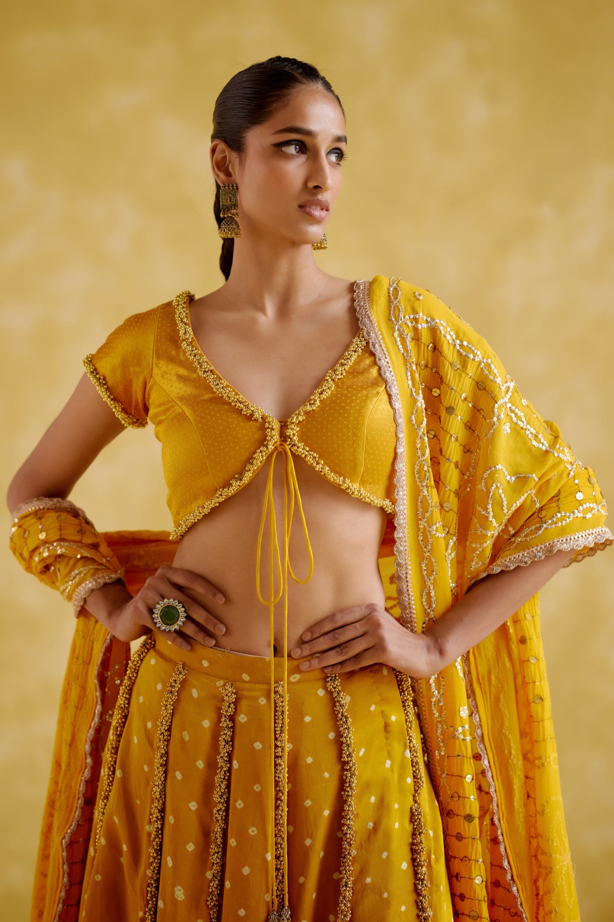 Aparna Yellow Lehenga Set