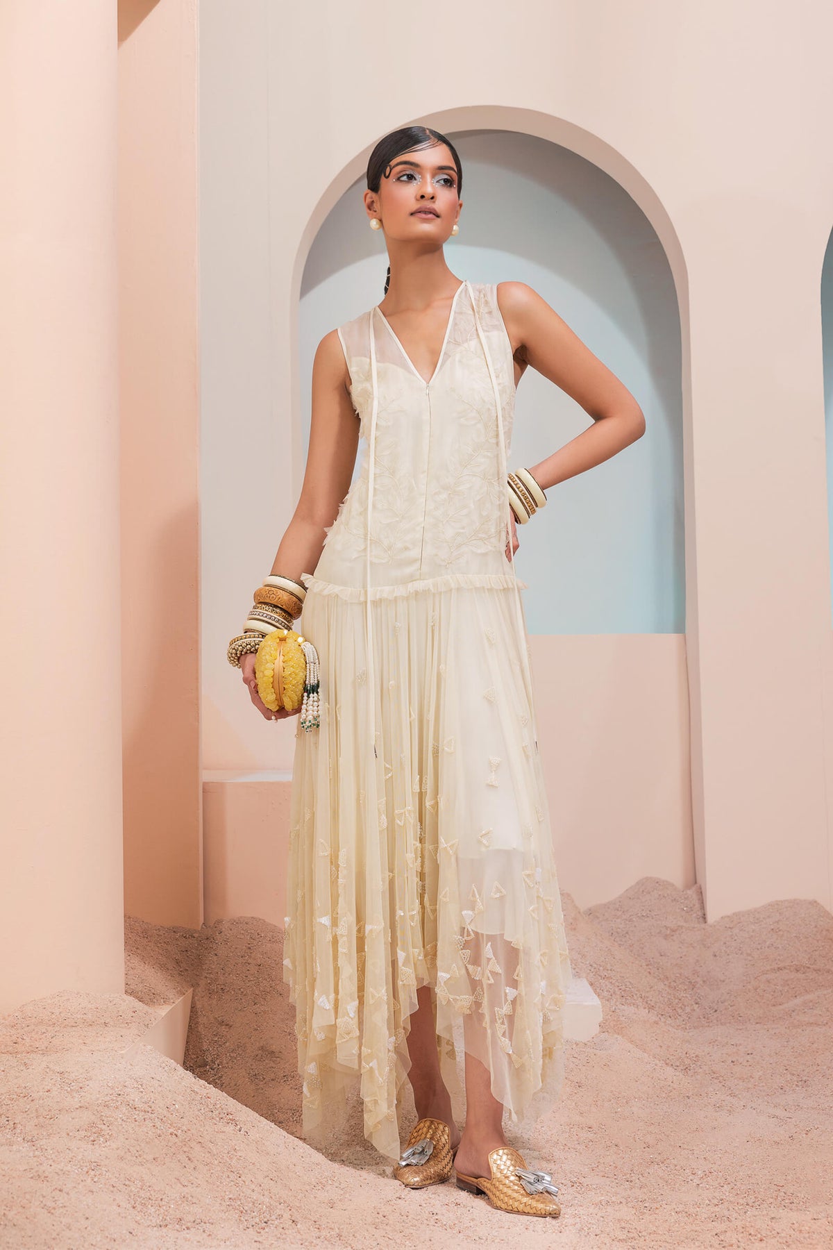 Organza Low Waist Dress