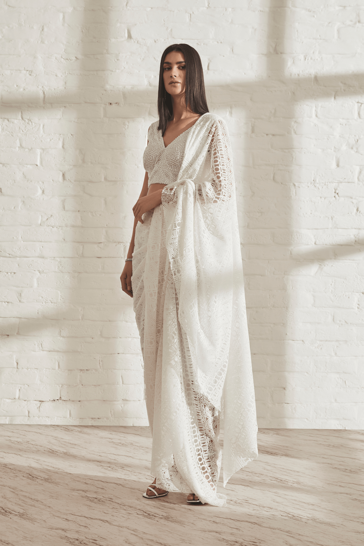 Godet Sari With Masai Top