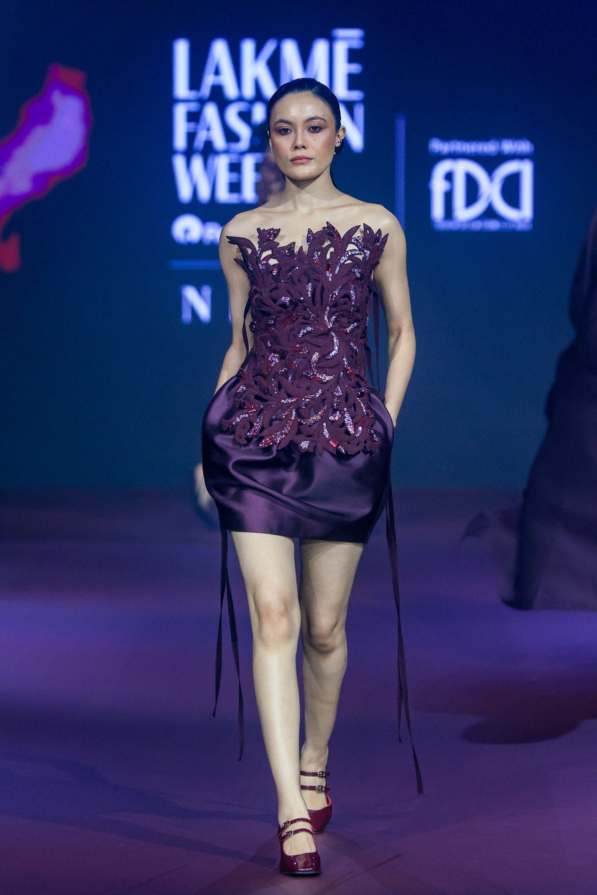 Claret Encrusted Corset Ensemble