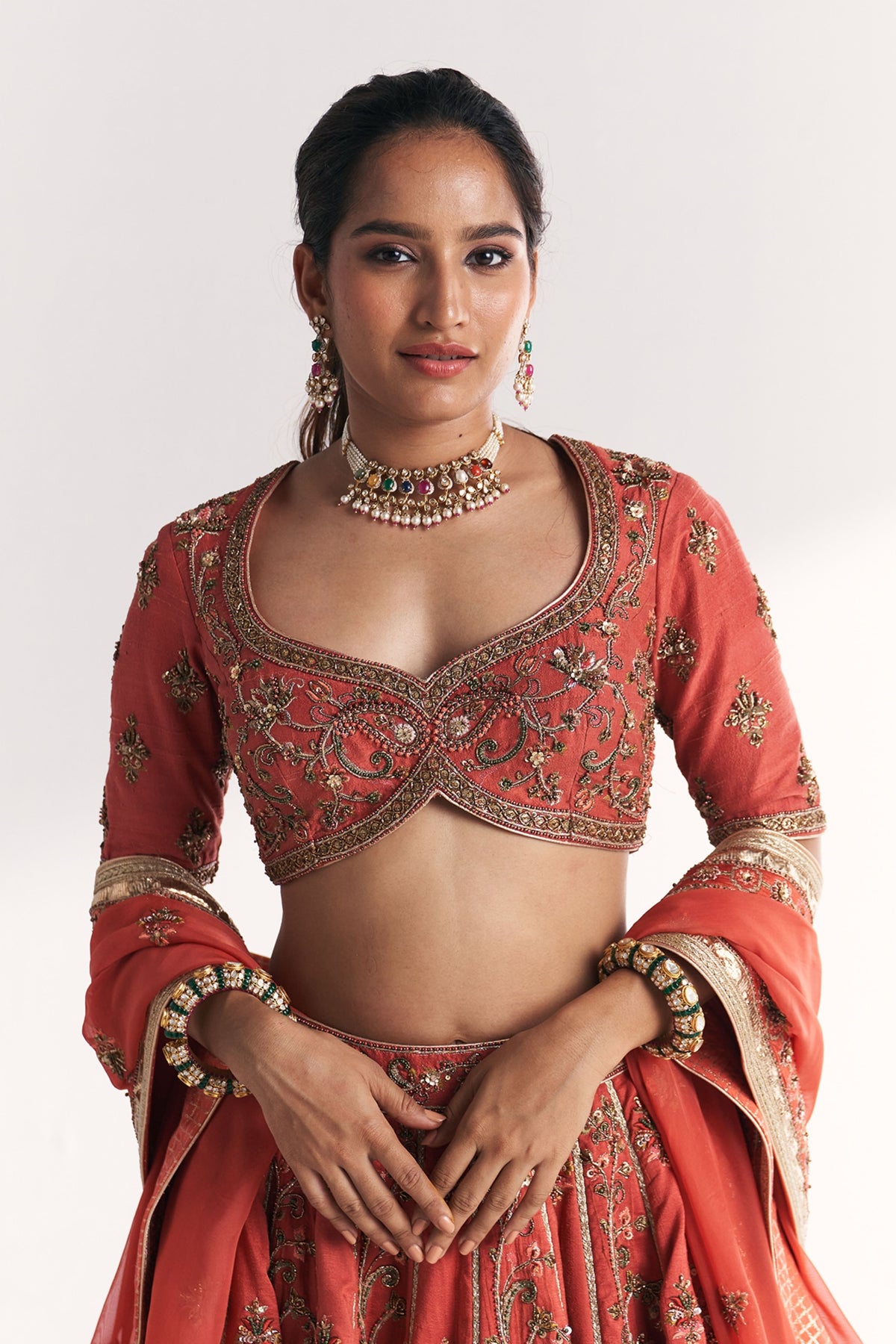 Kesar Tangerine Lehenga Set