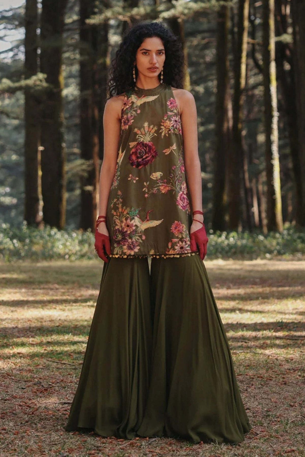 Pine Whisper Gharara Set