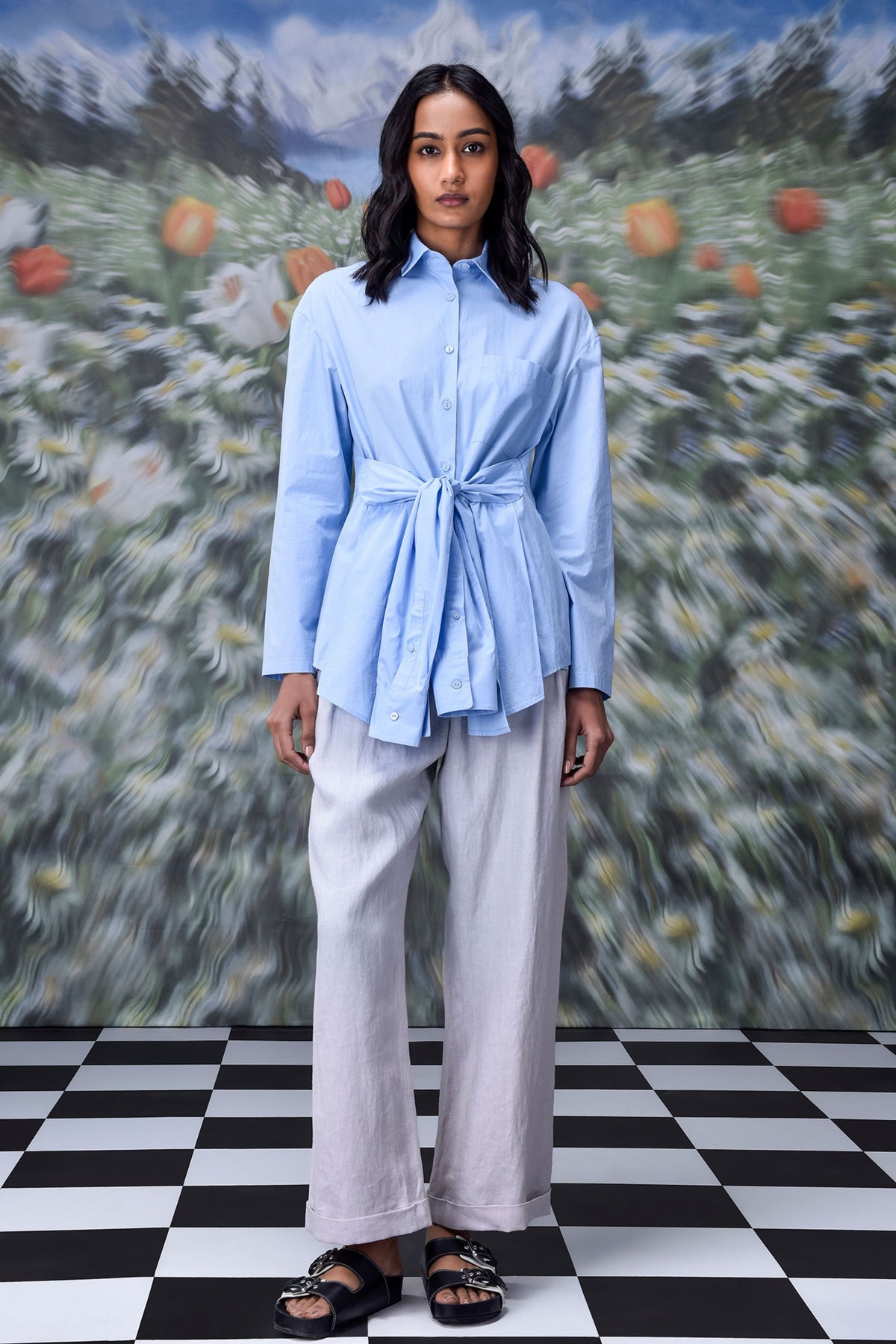 Deconstructed Shirt  Light Blue