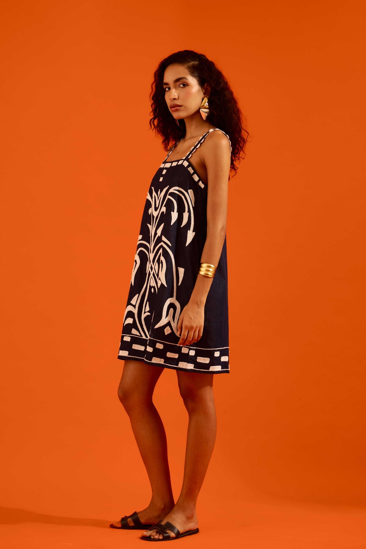 Blue Strappy Shift Dress