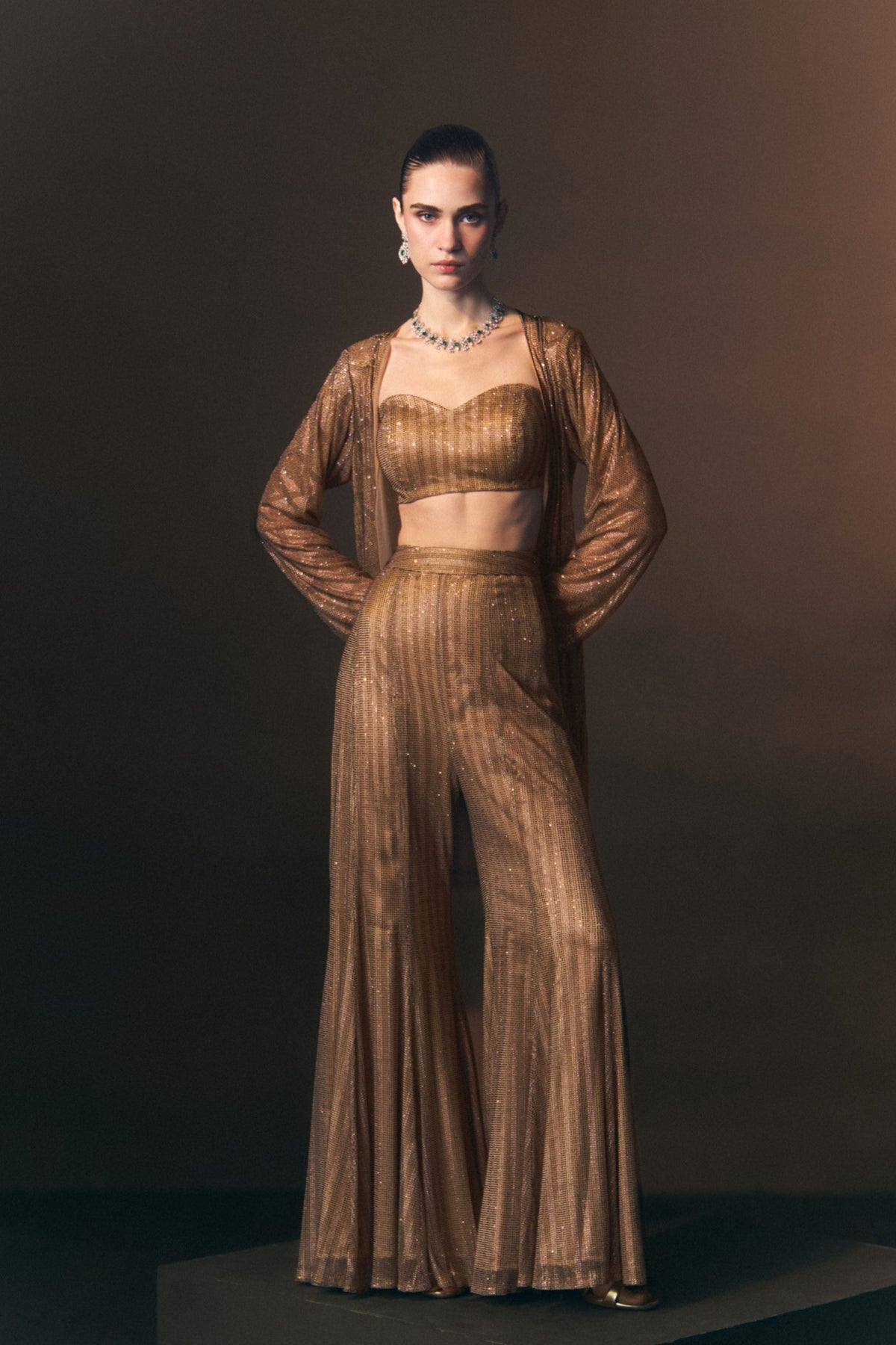 Solaire Sharara Pants with Jacket