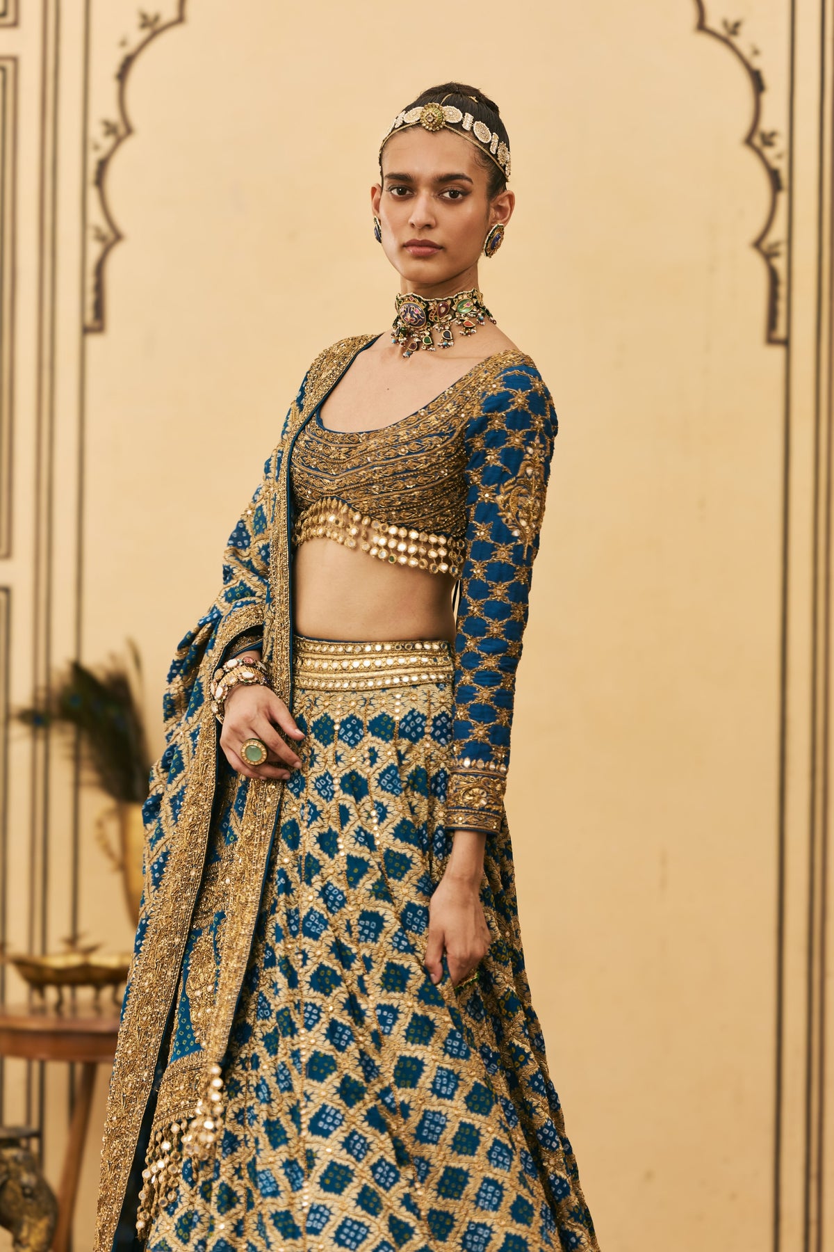 Blue Bandhani Lehenga Set
