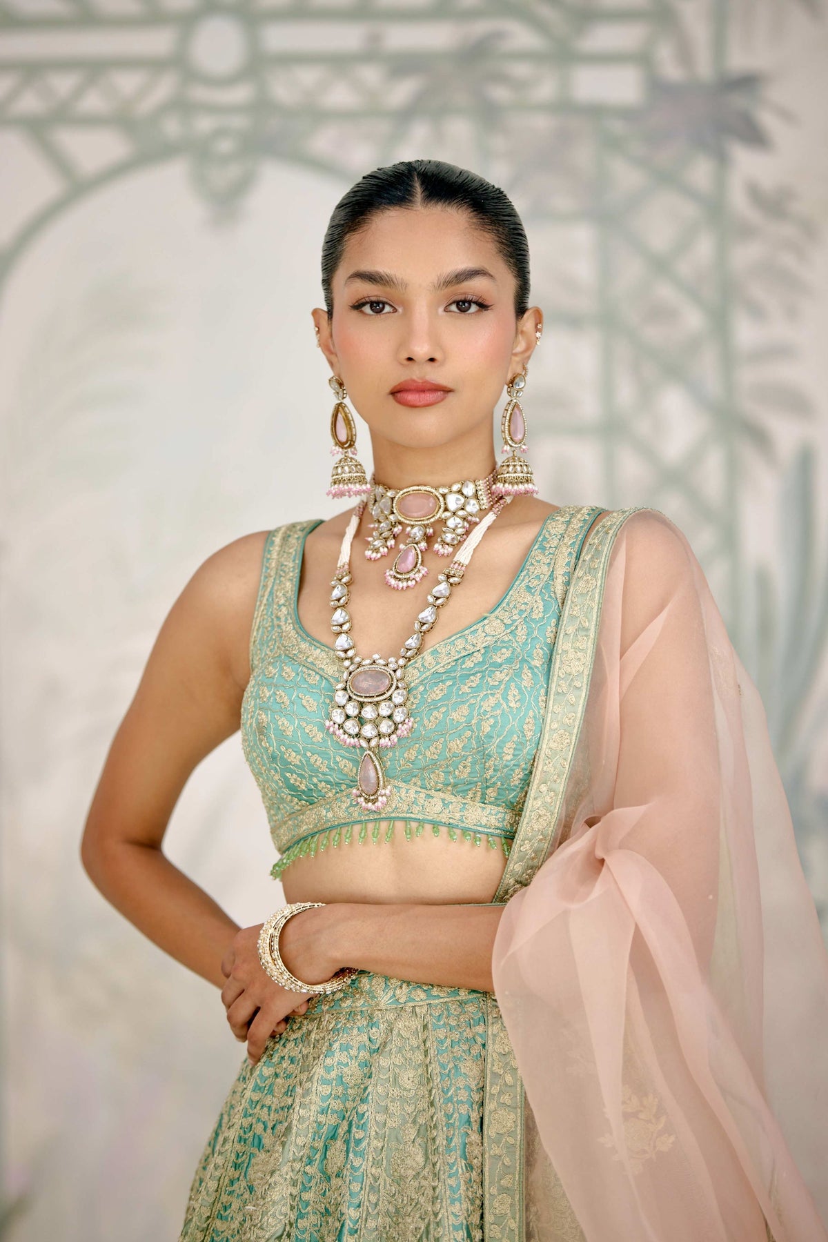 Hemlock Green Lehenga Set