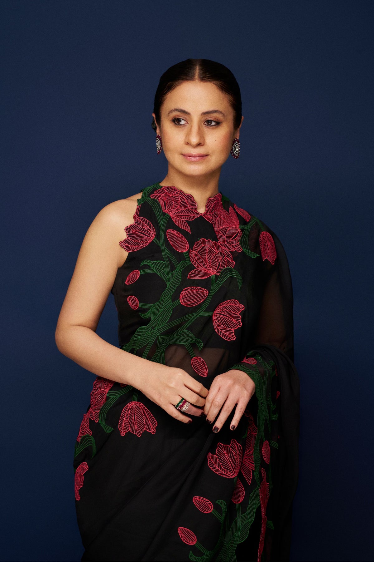 Wild Tulip Pre-Stitched Saree Set