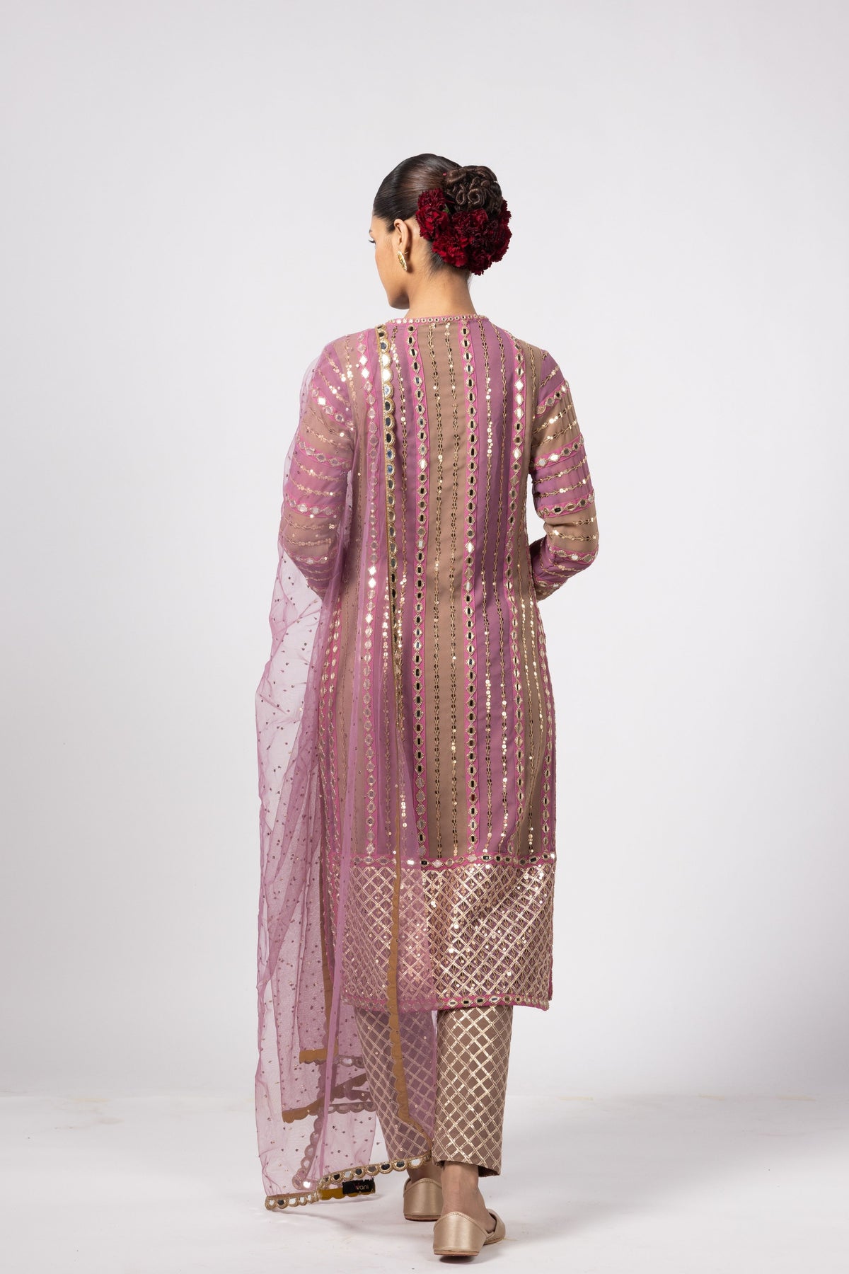 Mud Mauve Mirror Kurta Set