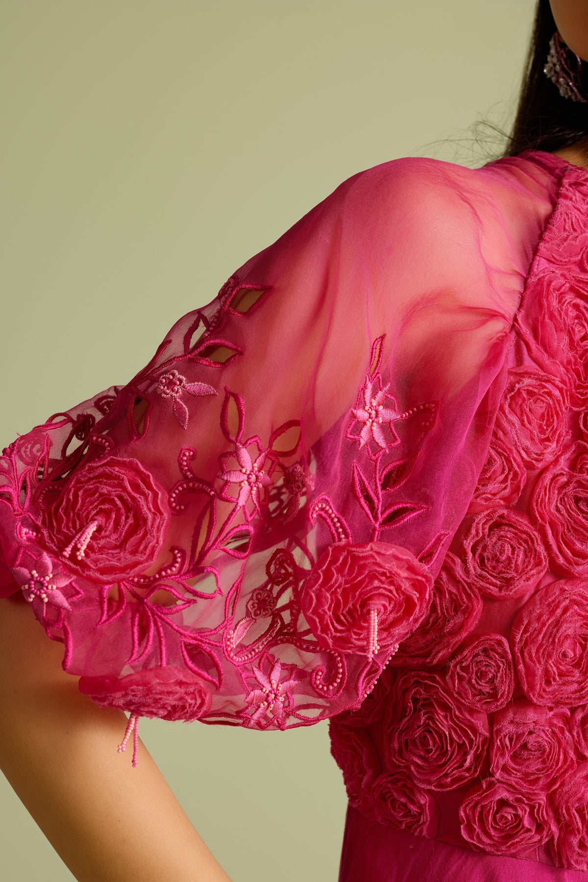 Pink Rose Flounce Dress