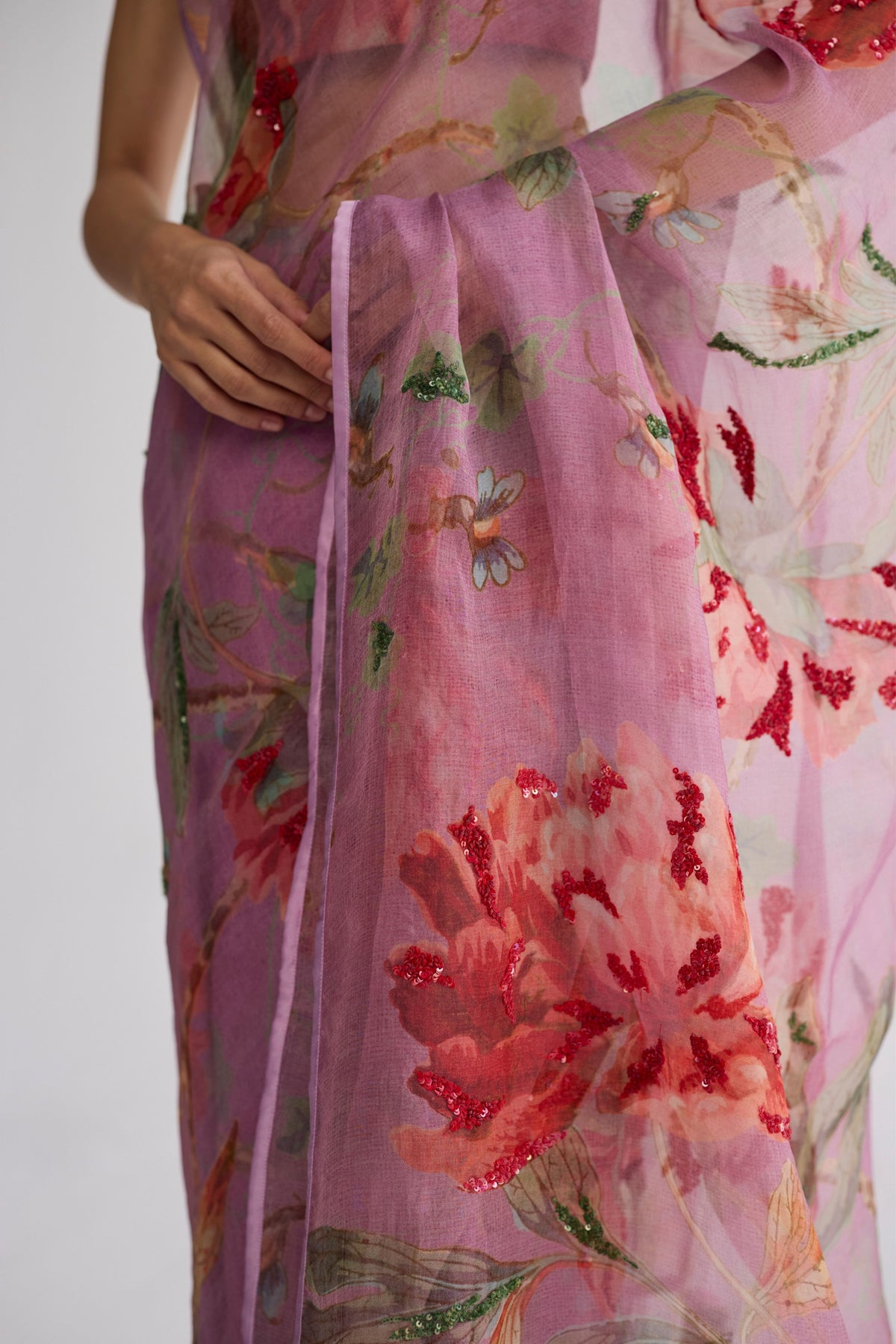 Berry Organza Saree