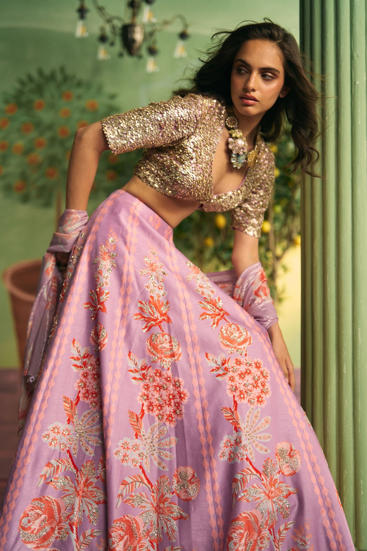 Lilac Bloom Lehenga Set