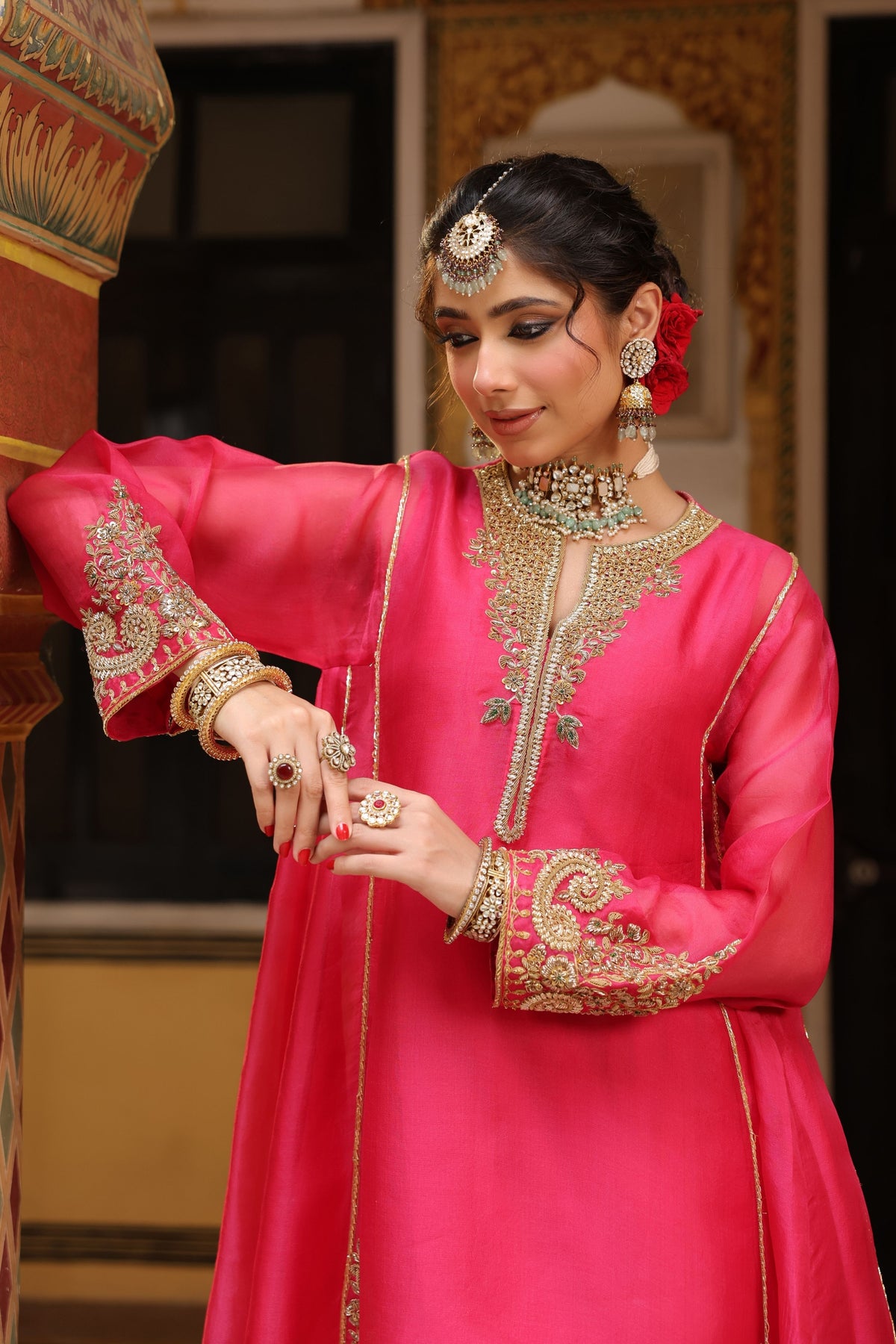Pink Ahista Short Kurta Set