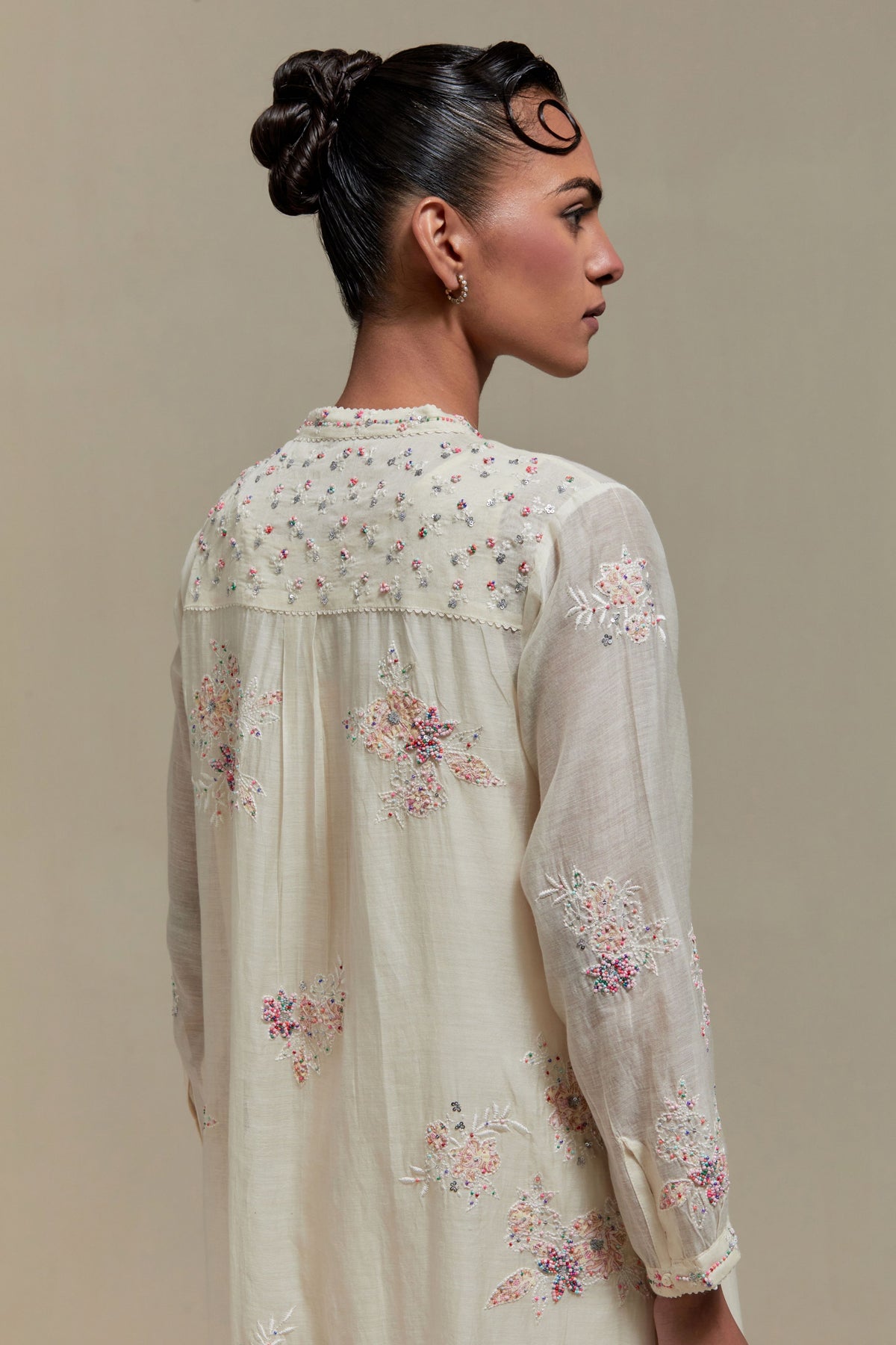 Pink Applique Kurta Set