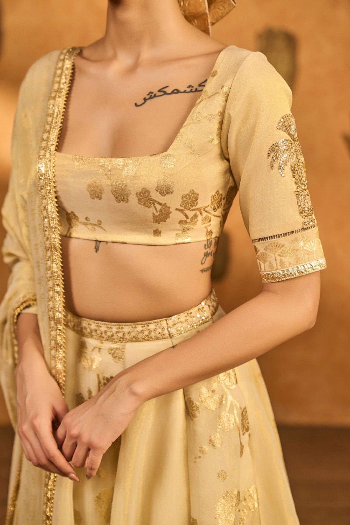Ivory Sakura Lehenga Set