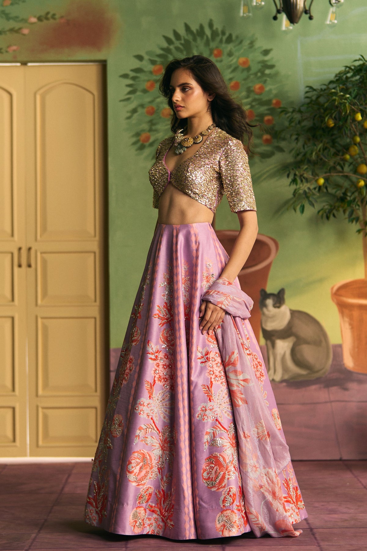 Lilac Bloom Lehenga Set