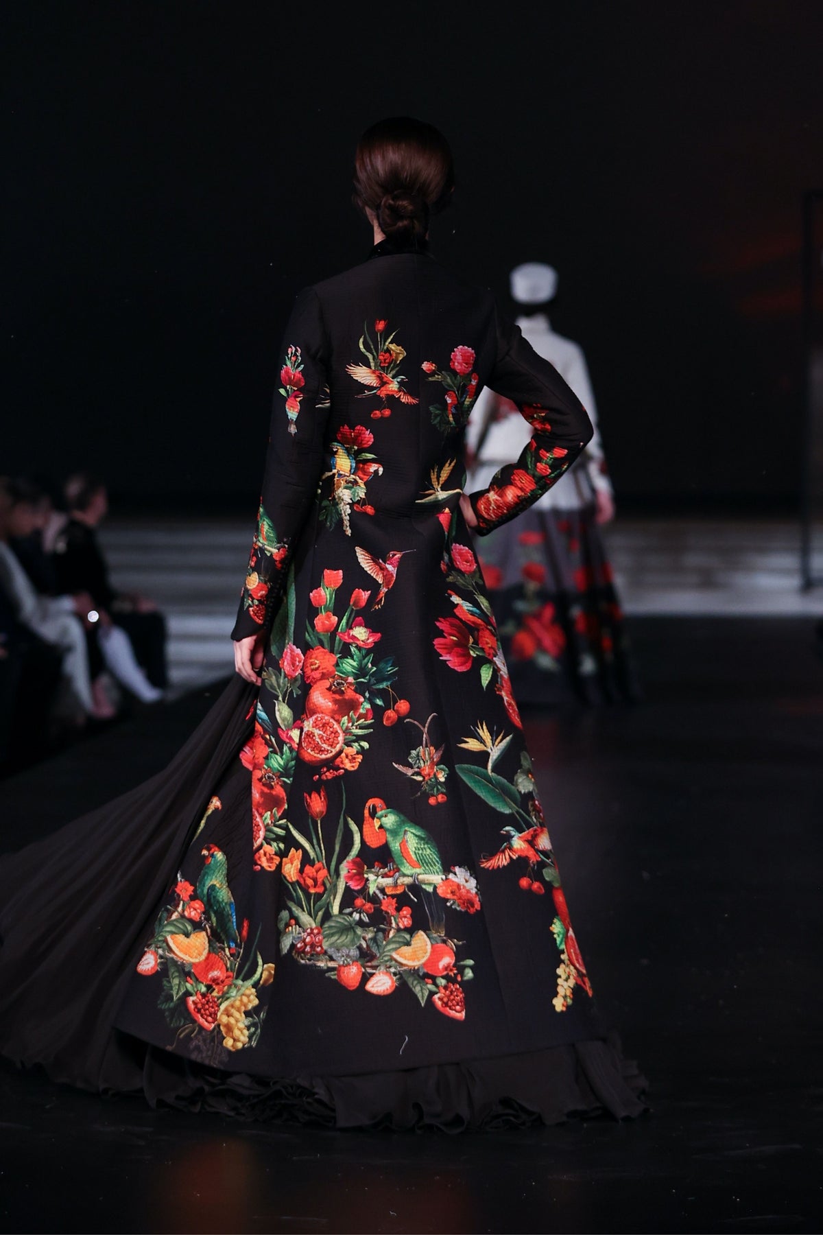 Long Printed Jacket With Anarkali