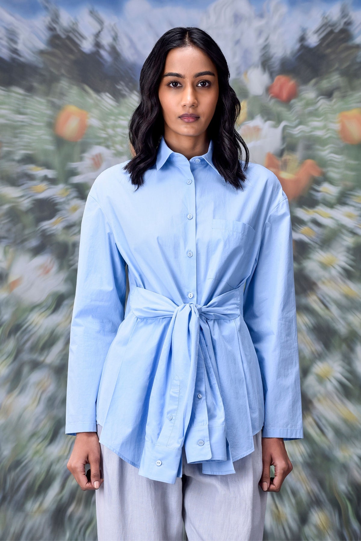 Deconstructed Shirt  Light Blue
