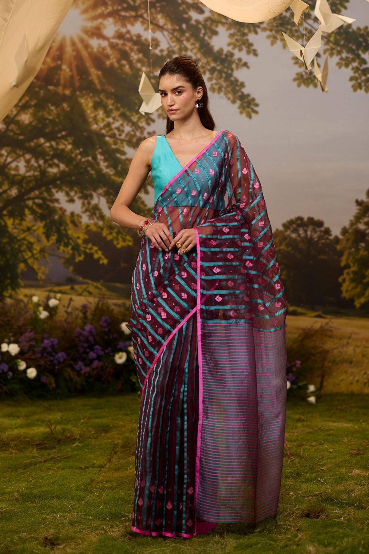 Afterglow Jamdani Saree