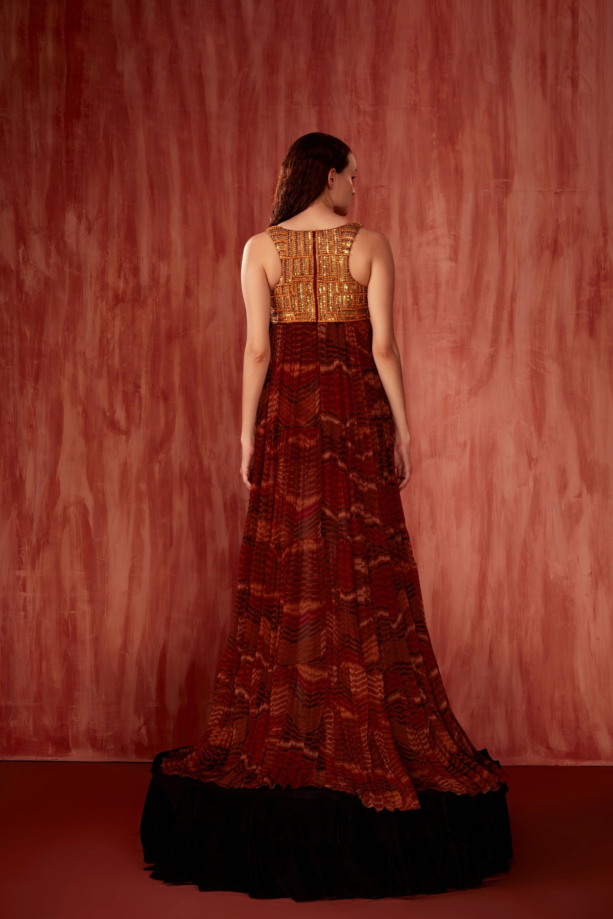 Tangerine Byzantine Print Maxi