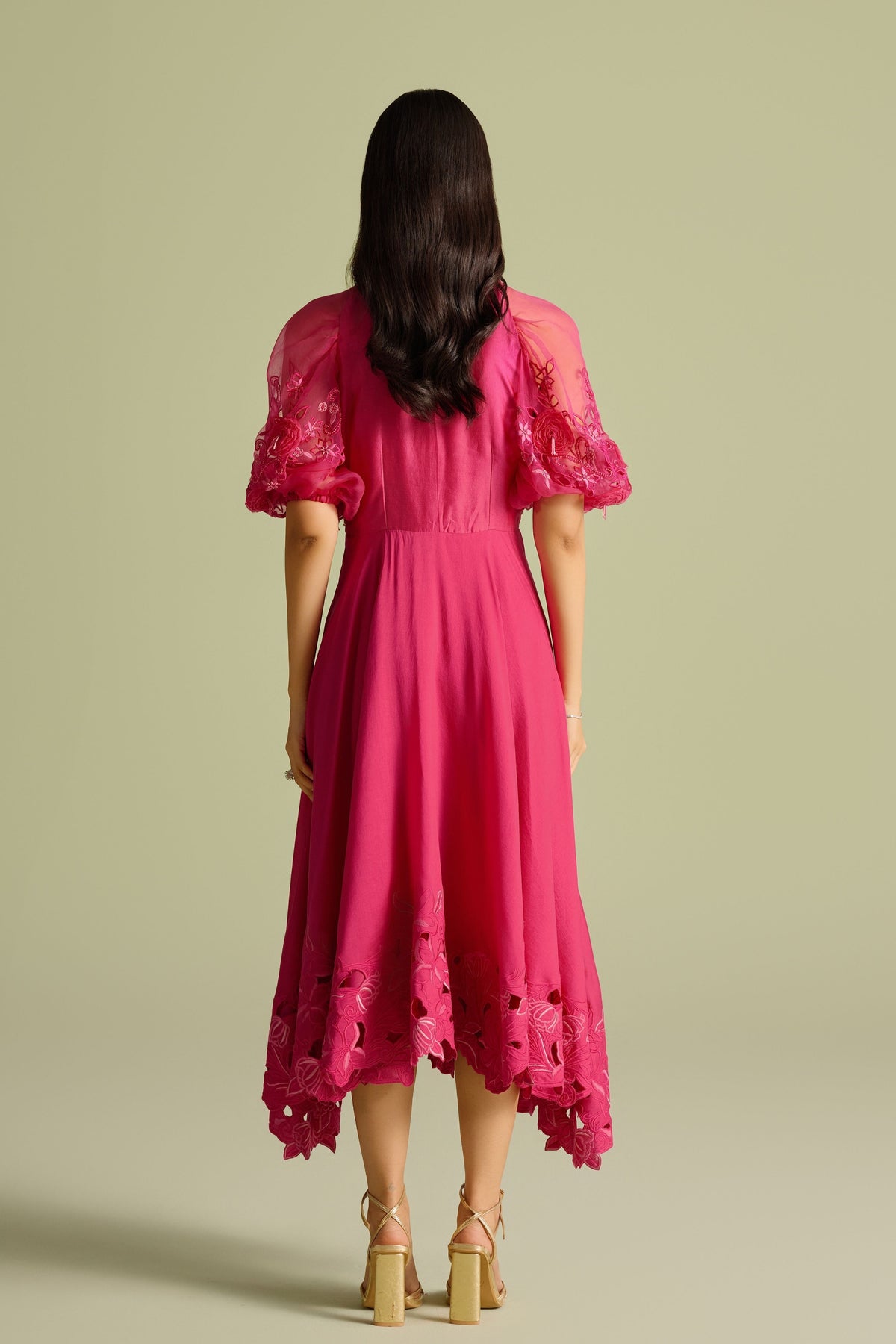 Pink Rose Flounce Dress