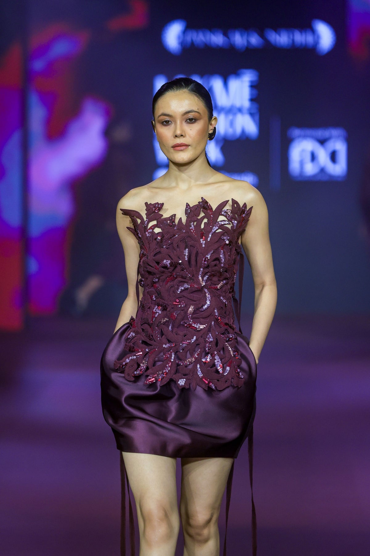 Claret Encrusted Corset Ensemble