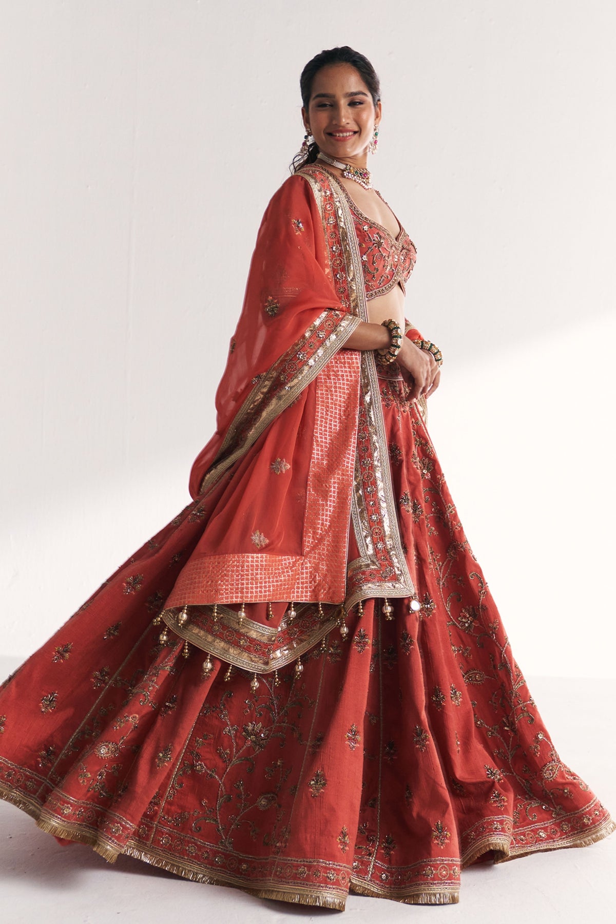 Kesar Tangerine Lehenga Set