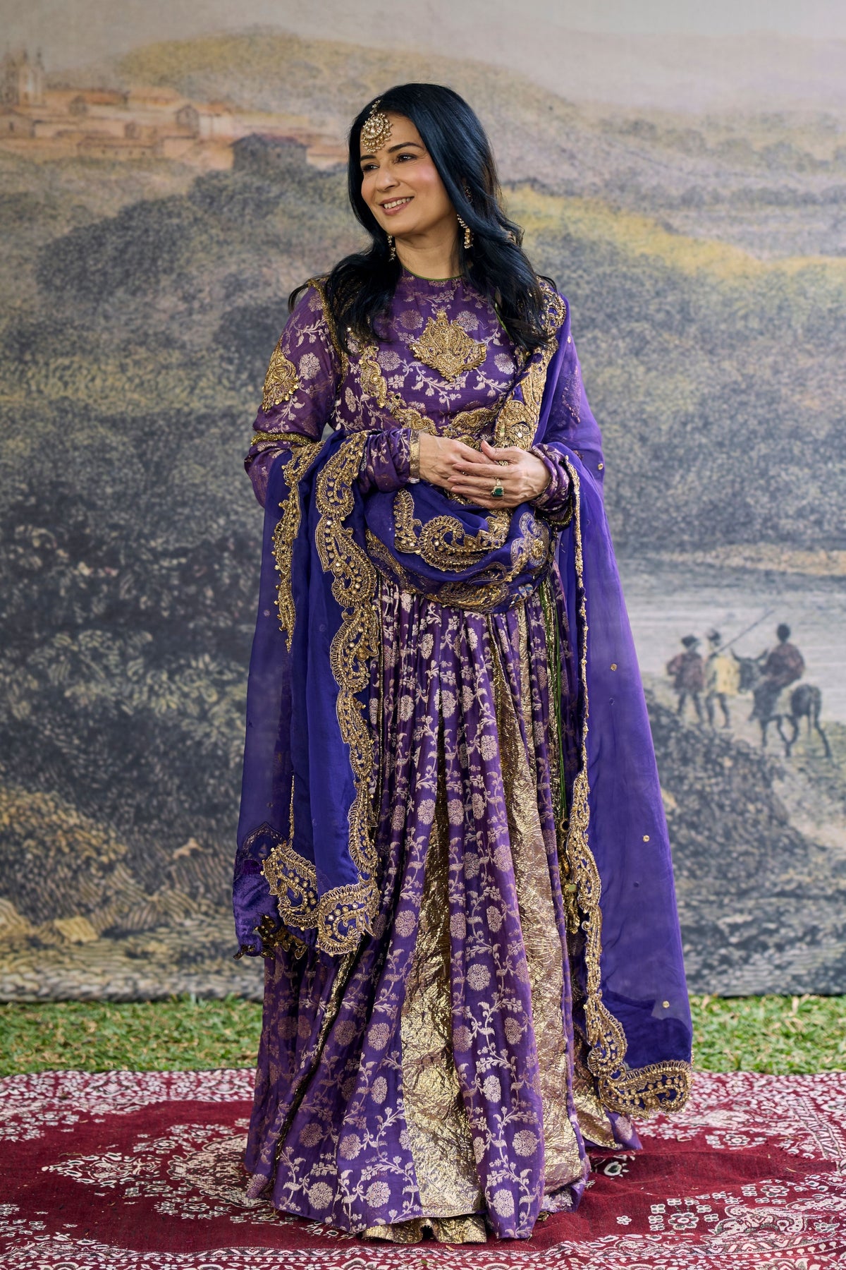 Vasundhara Purple Anarkali Set