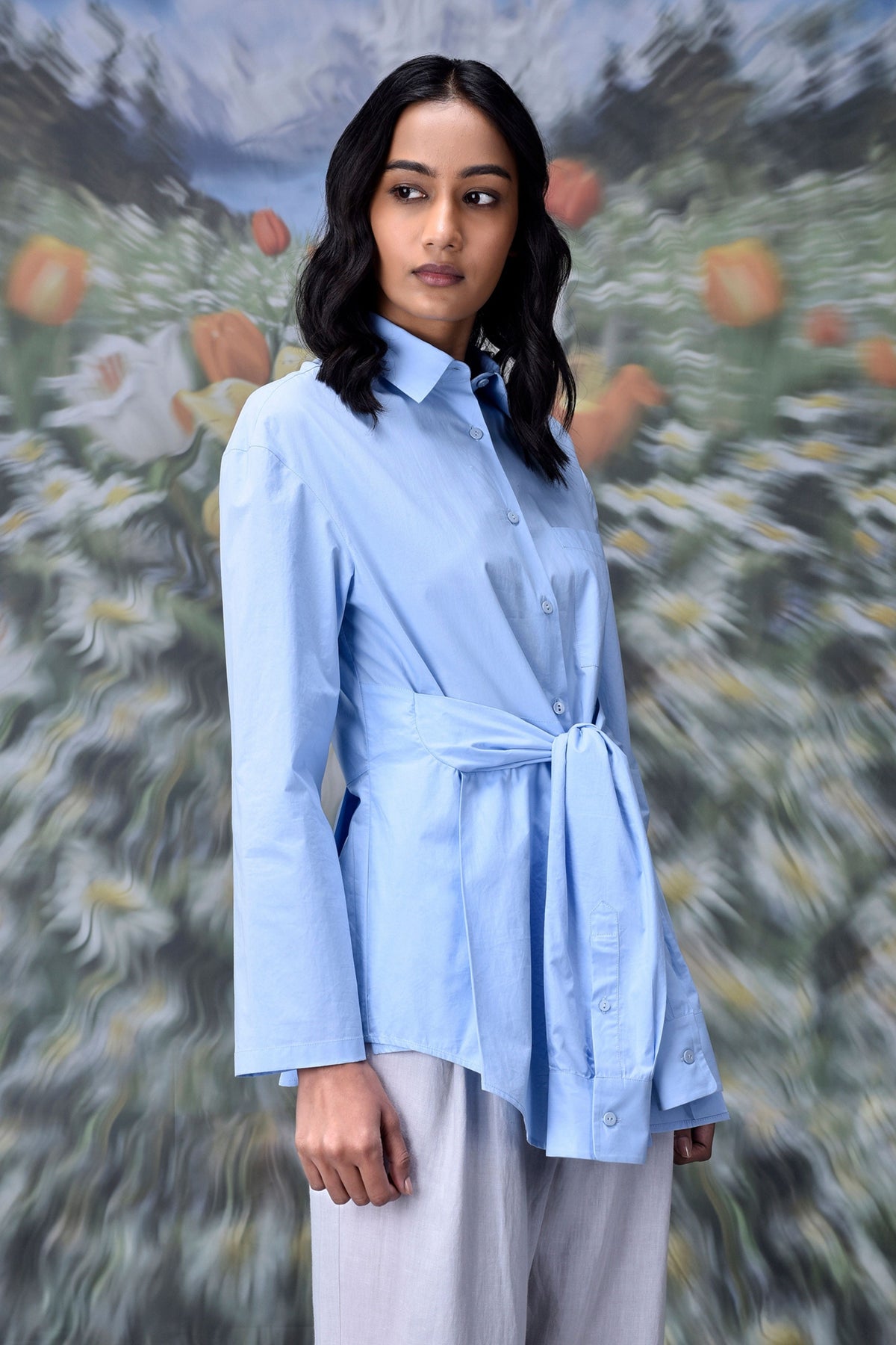 Deconstructed Shirt  Light Blue