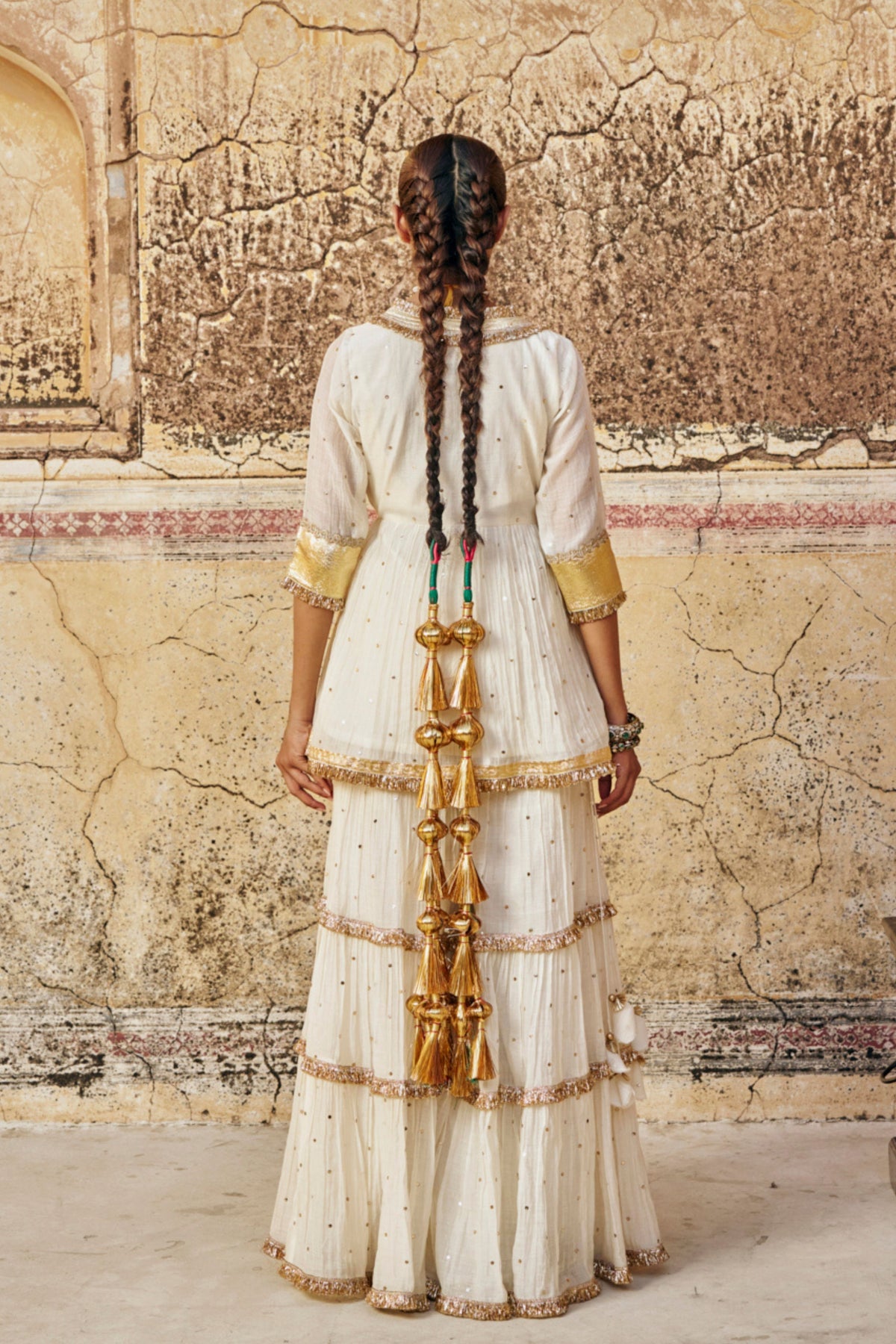 Ivory Chanderi Sharara Set