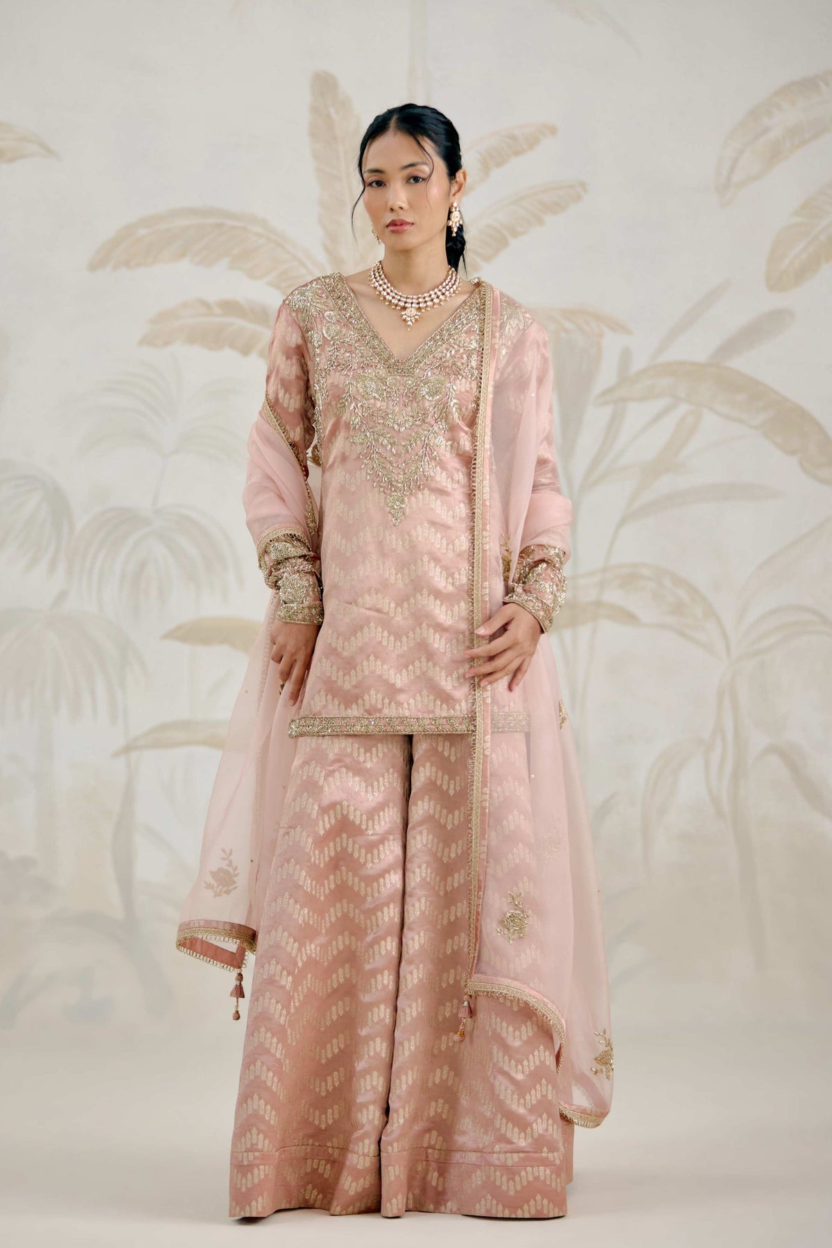 Old Rose Pink Sharara Set