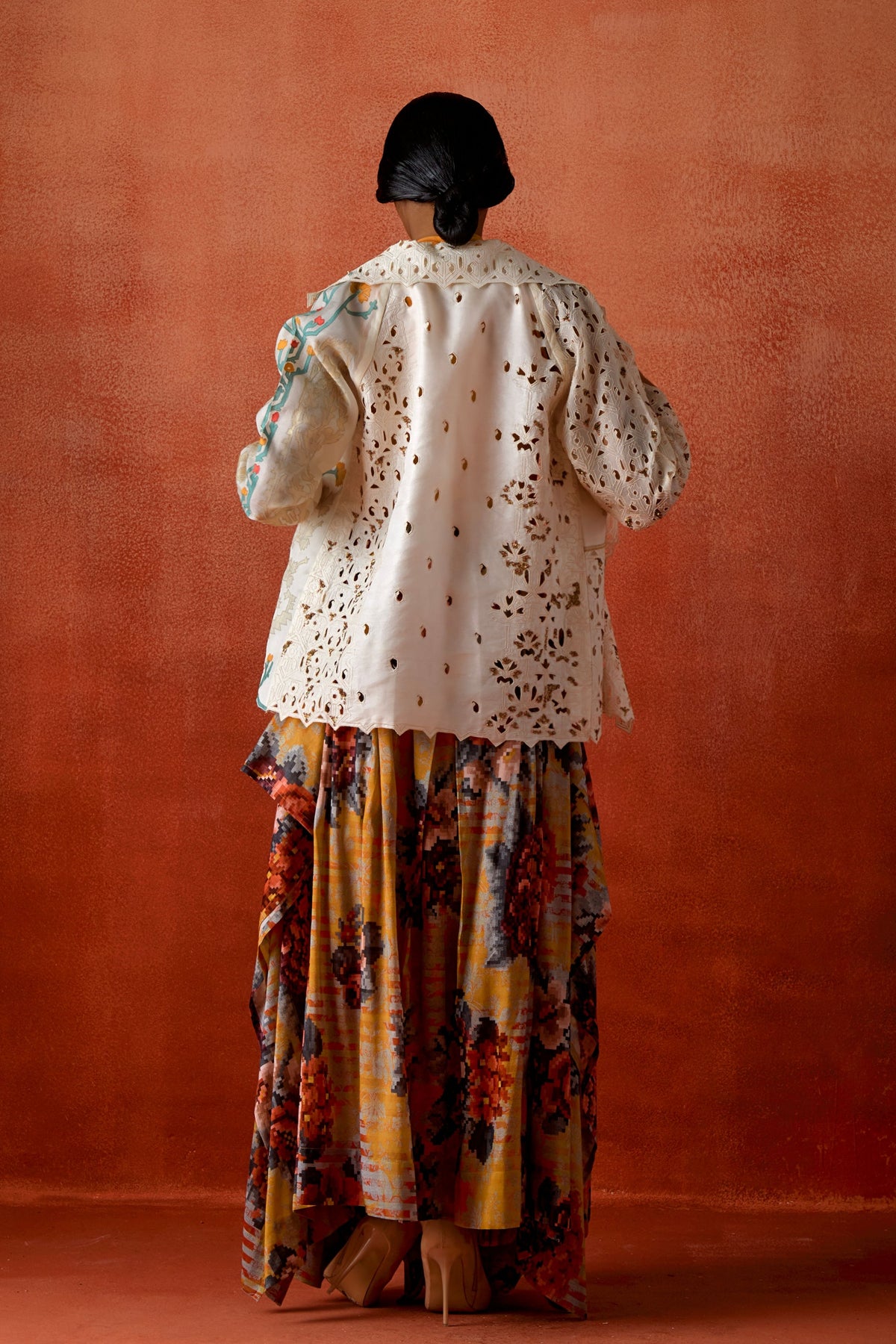 Printed Draped Skirt