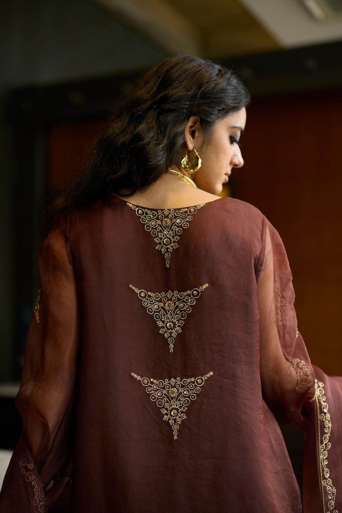 Brown Sukhali Kurta Set