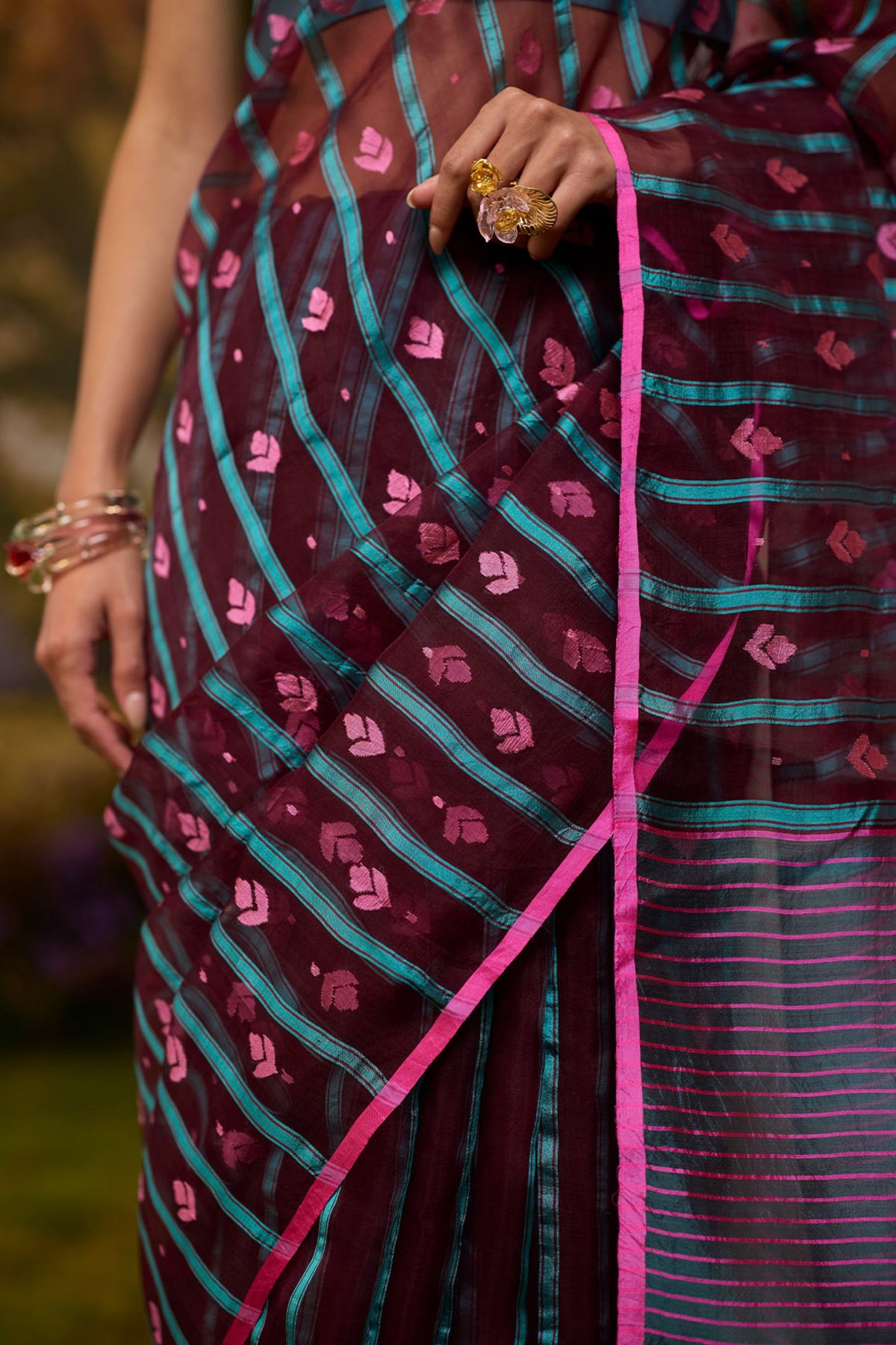 Afterglow Jamdani Saree