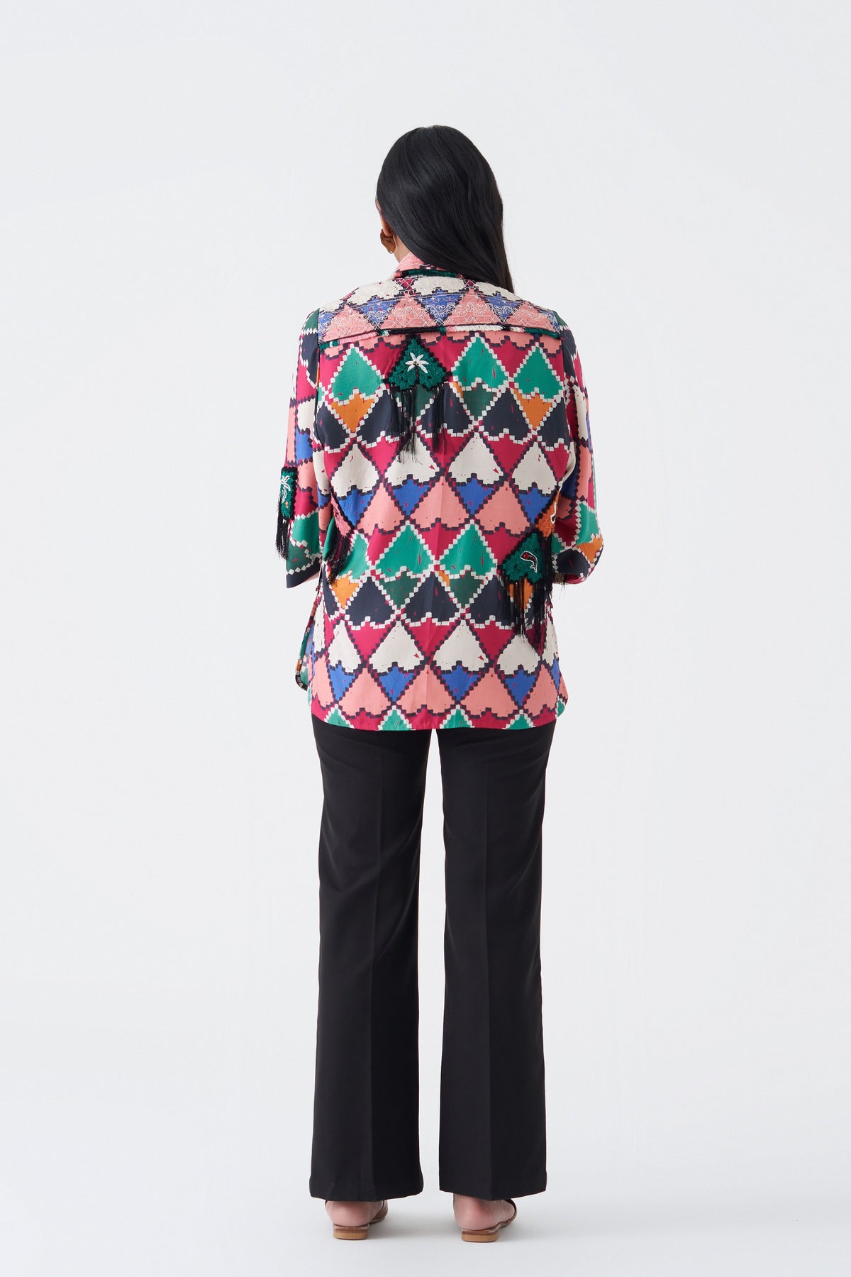 Print and Embroidered Tulum Shirt