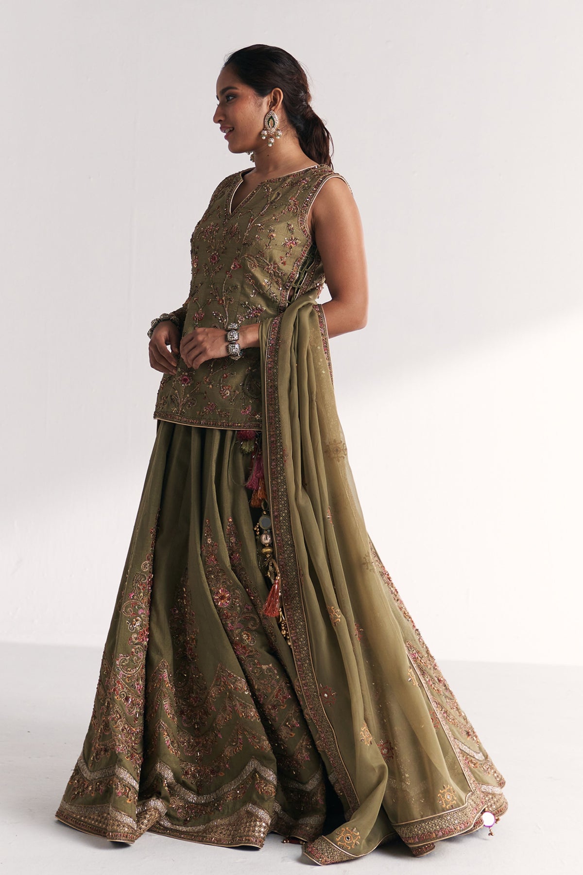 Chandni Green Lehenga Set
